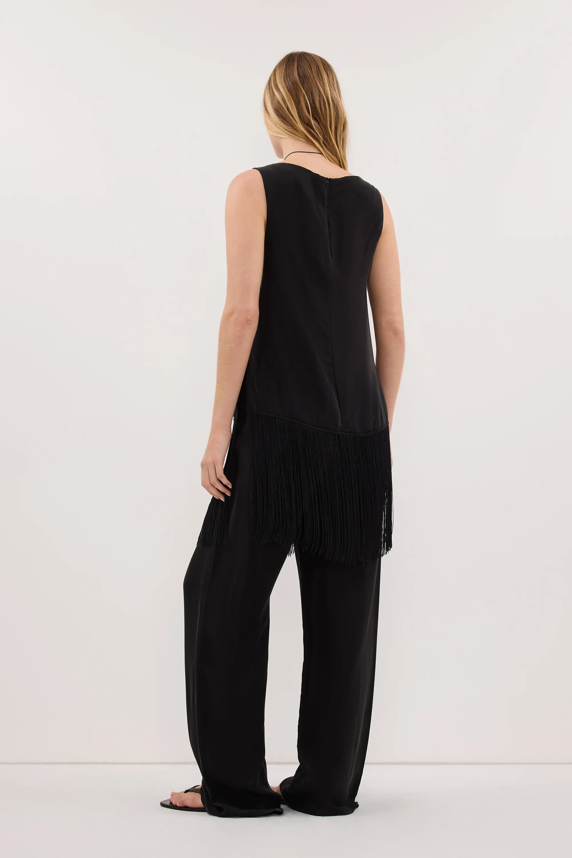ADDIE BLACK CUPRO DRAWSTRING PANT - Image 4
