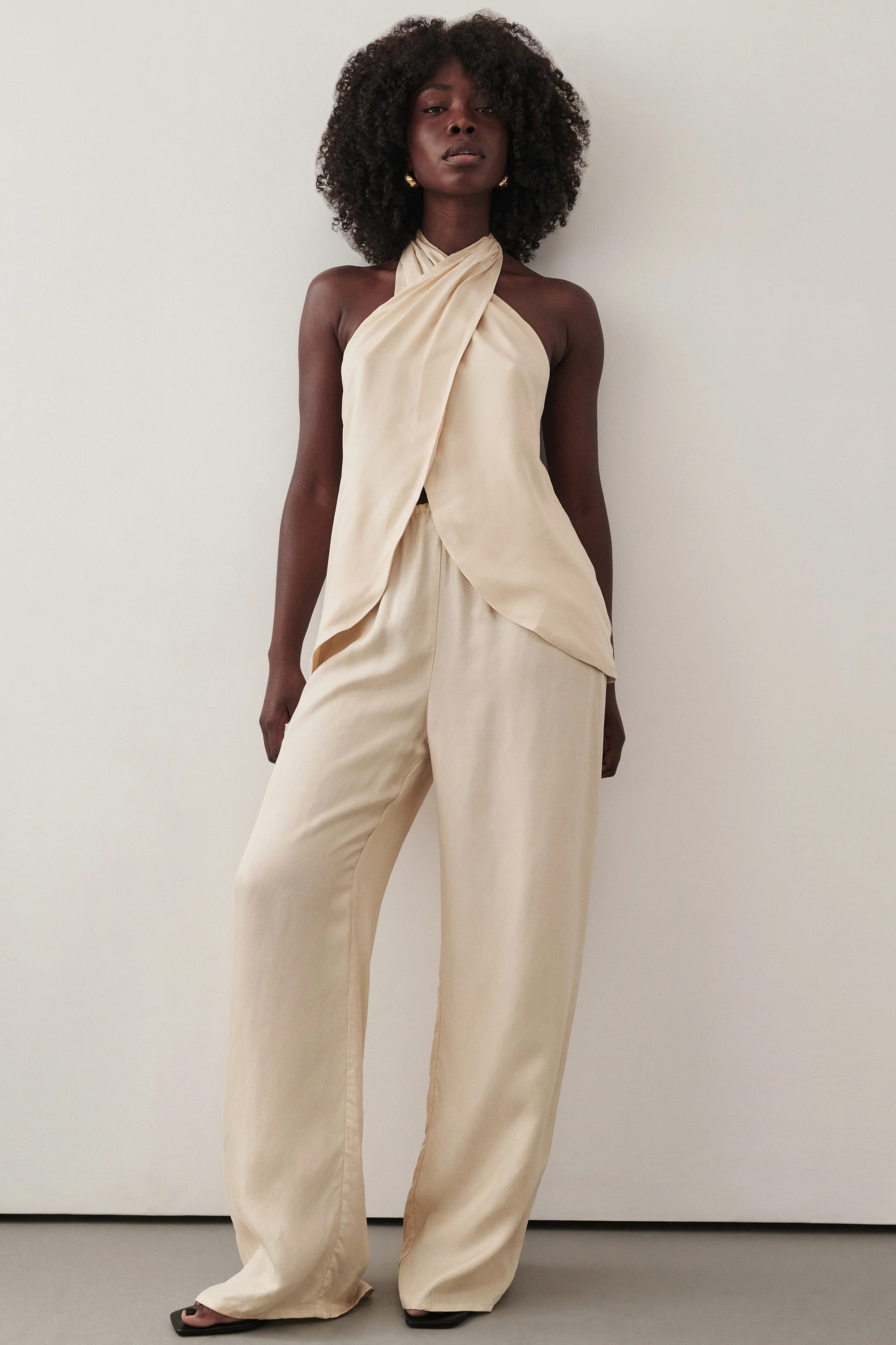 ADDIE STRAW CUPRO DRAWSTRING PANT - Image 2