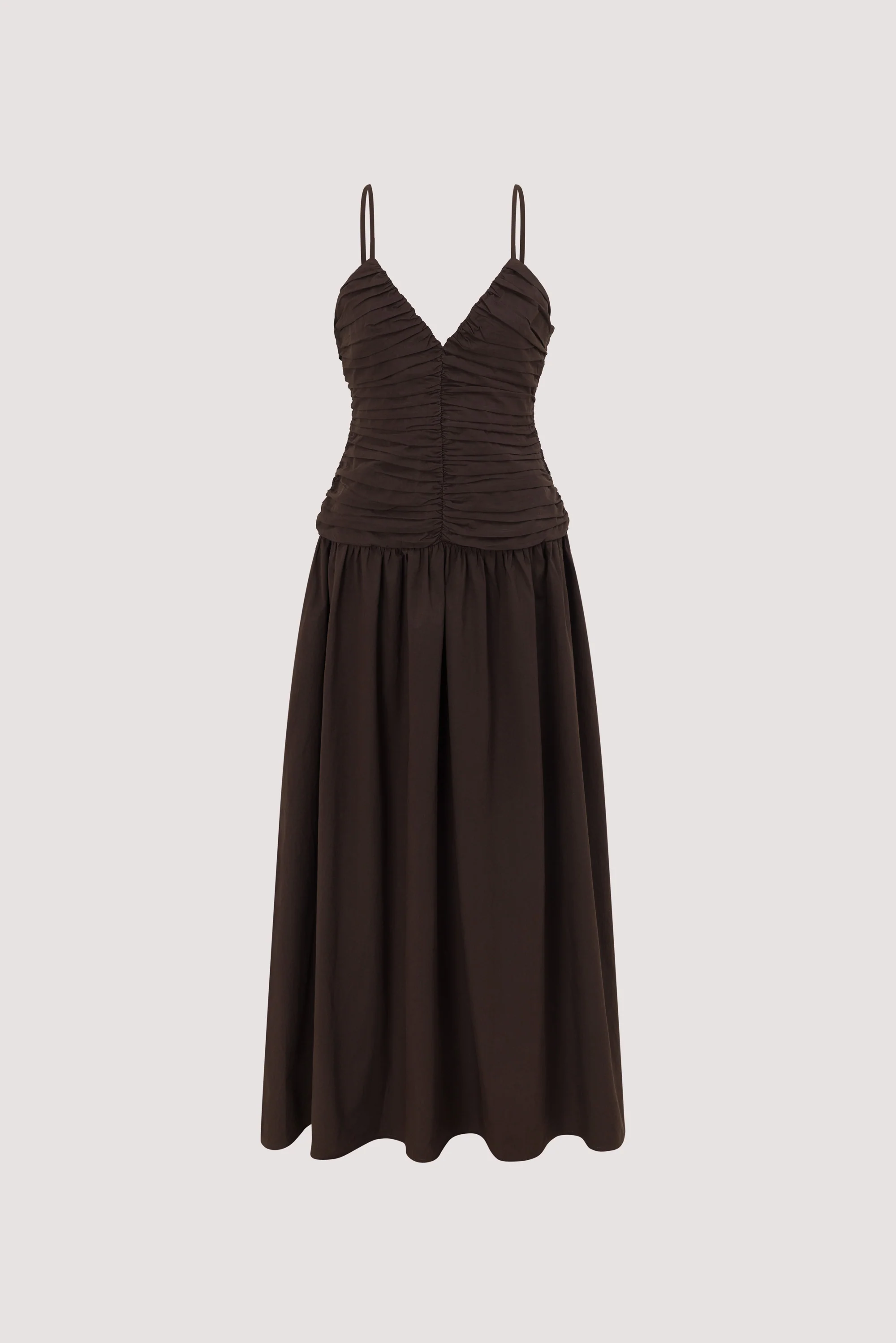 ALEXIA BURNT CHOC COTTON MIDI DRESS - Image 9