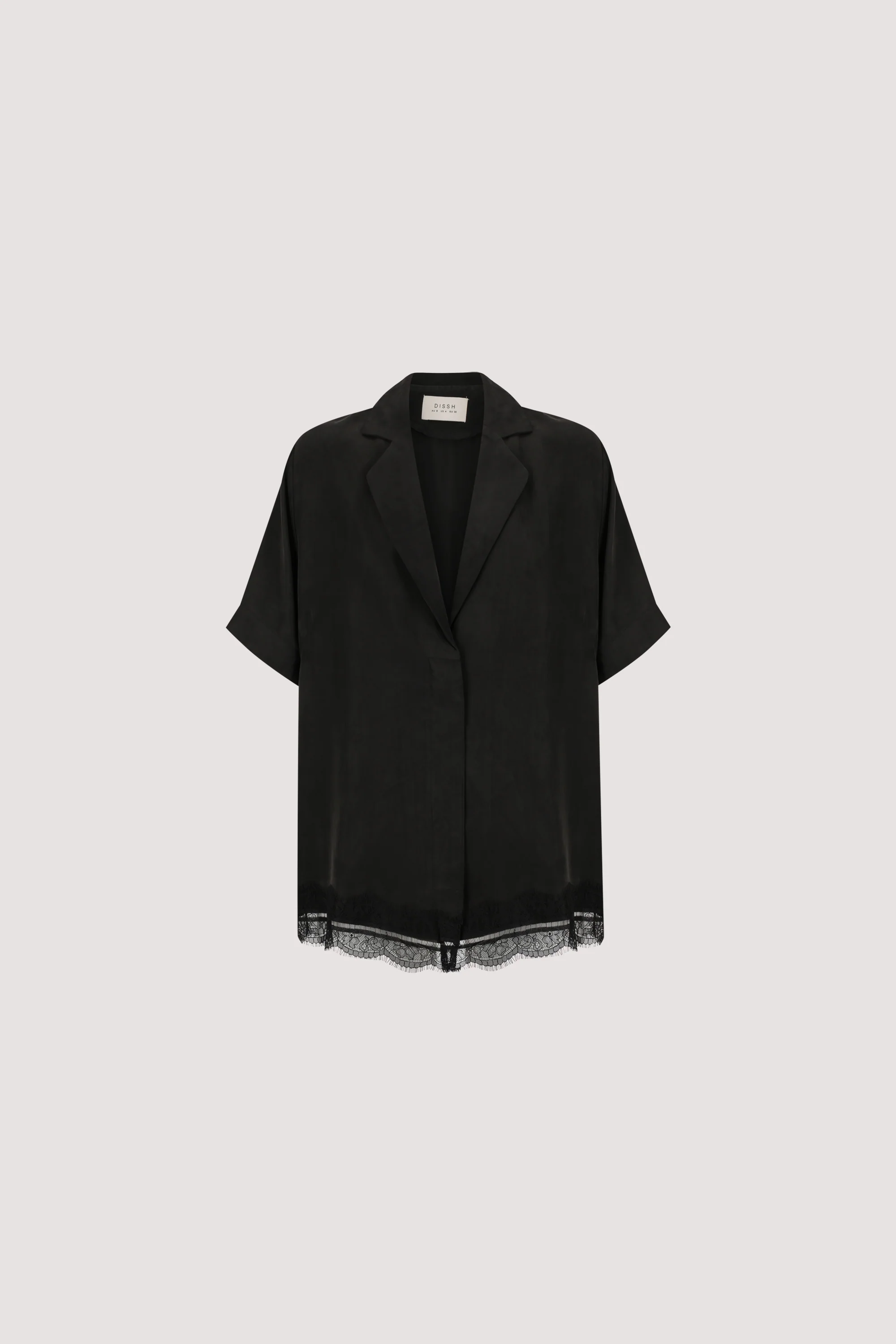 ANDREA BLACK CUPRO LACE SHIRT - Image 6