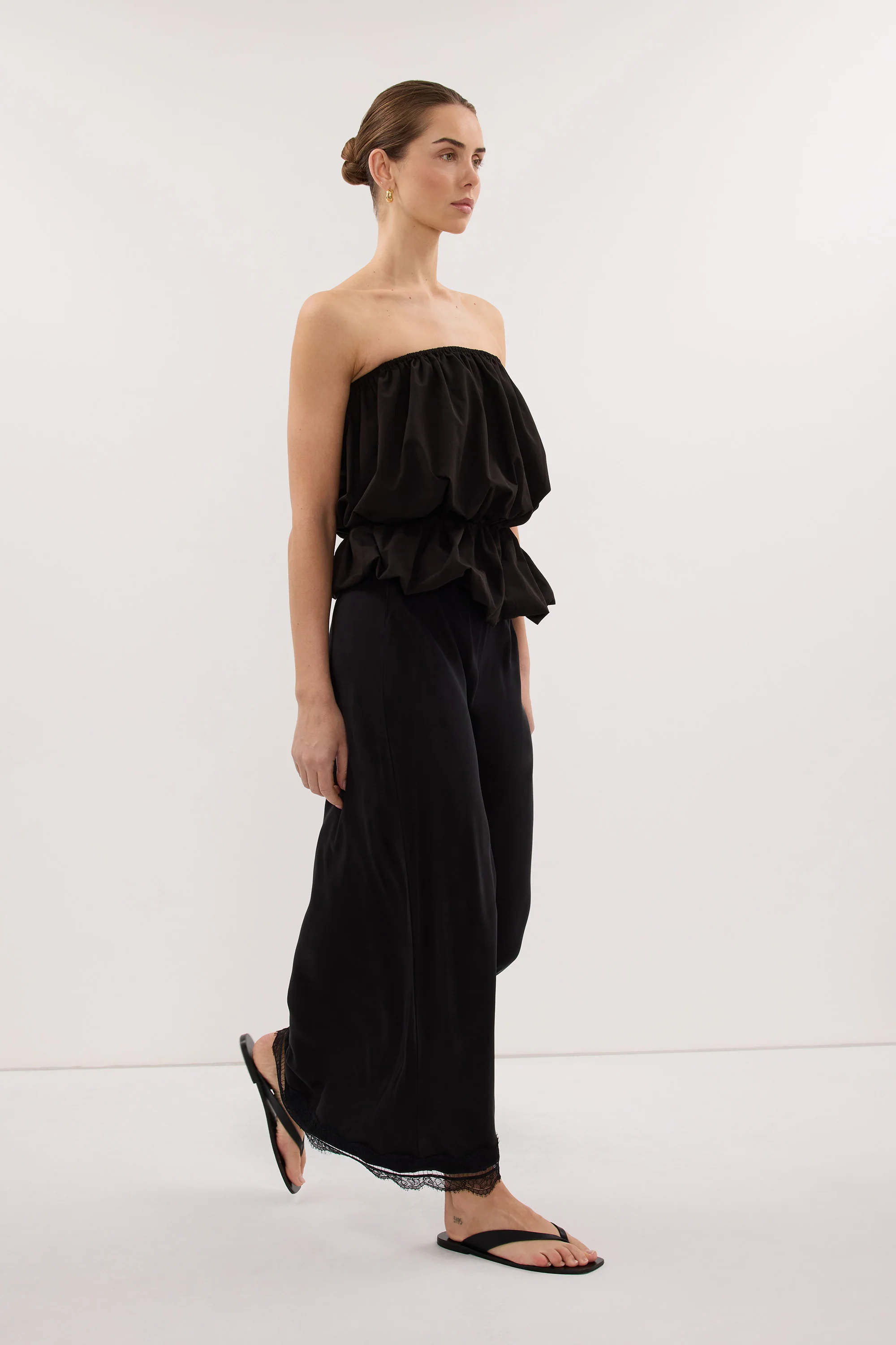 ANDREA BLACK CUPRO MIDI SKIRT - Image 4