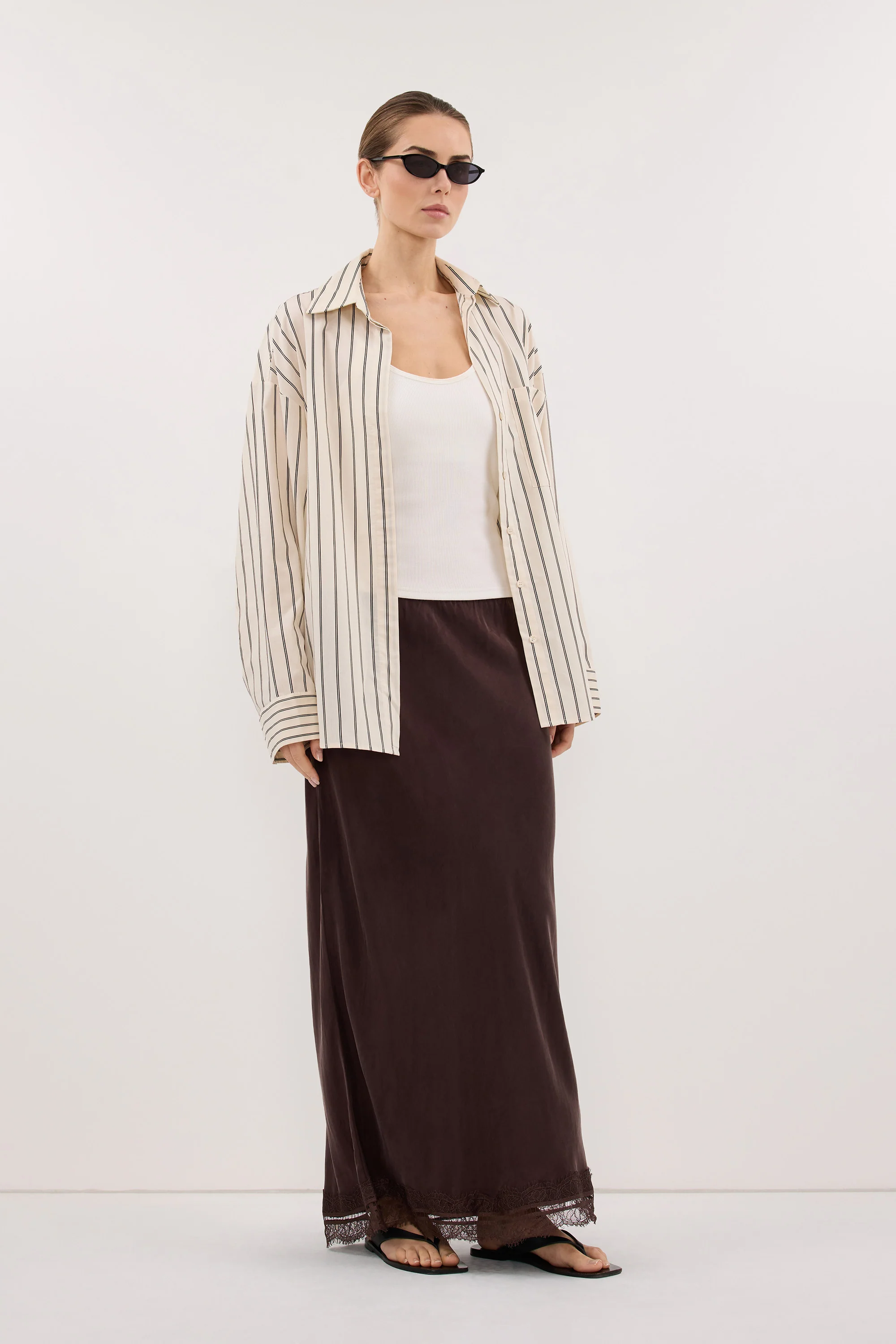 ANDREA PLUM CHOC CUPRO MIDI SKIRT - Image 3