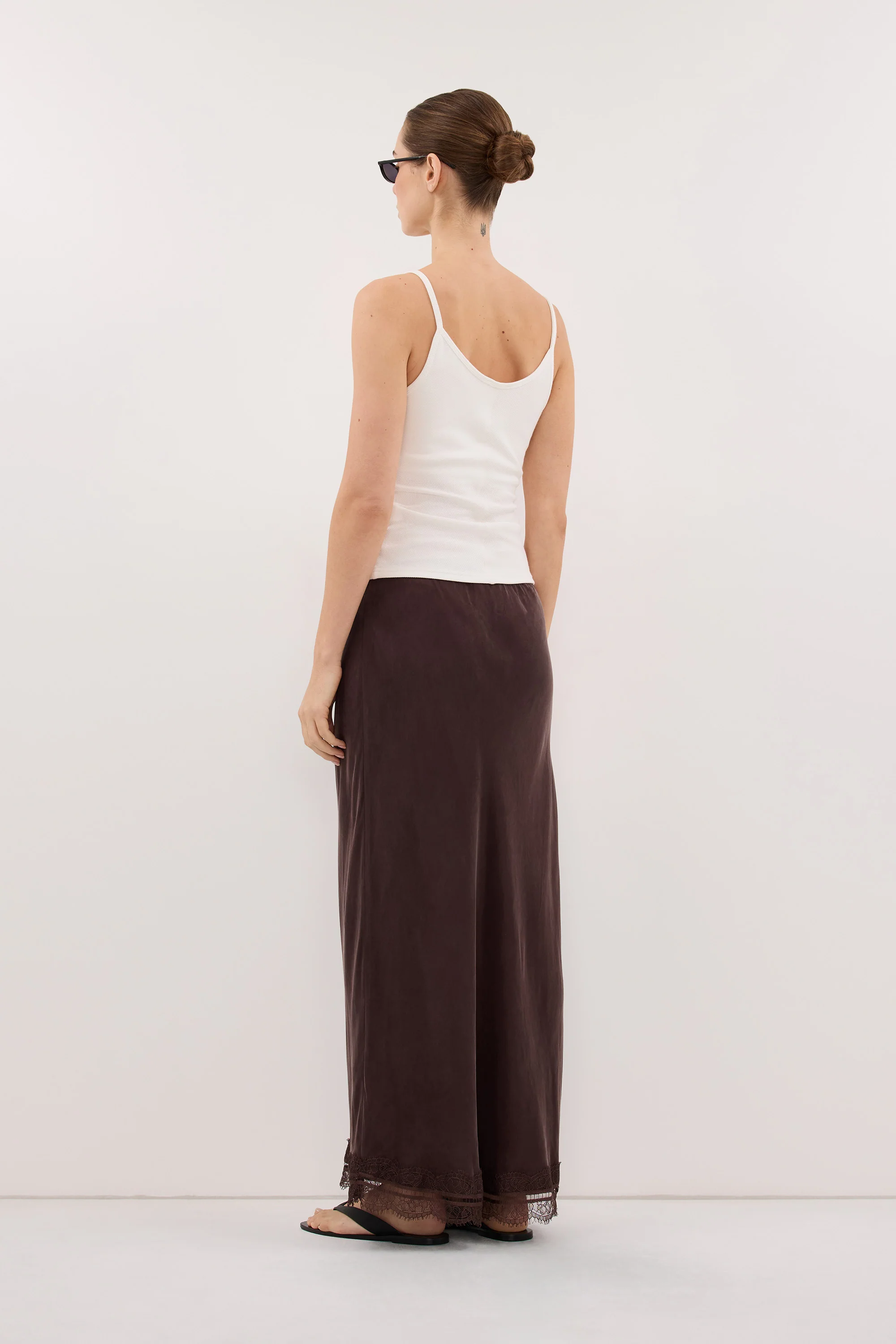 ANDREA PLUM CHOC CUPRO MIDI SKIRT - Image 4