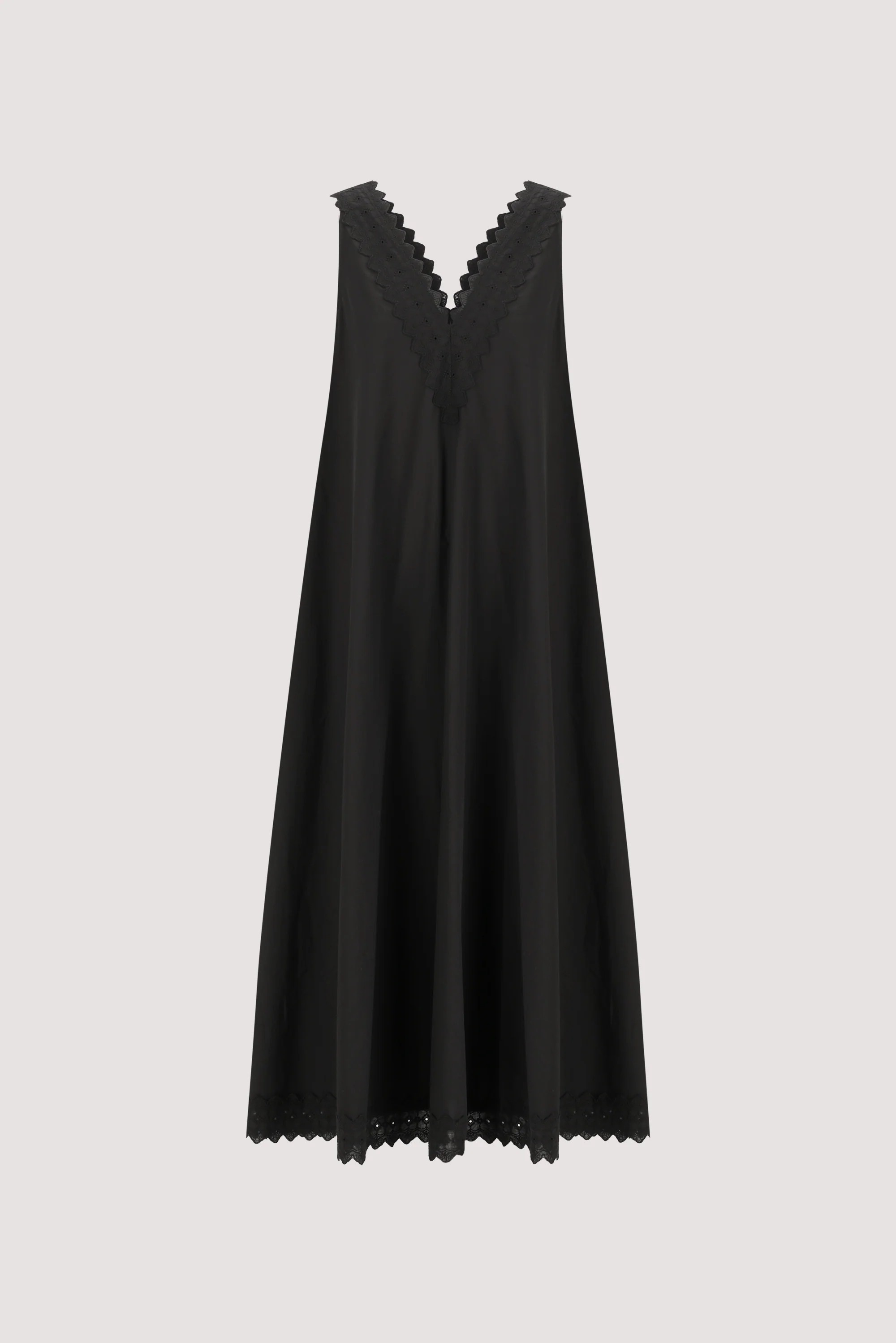 ANNABEL BLACK SLEEVELESS V NECK MIDI DRESS - Image 8