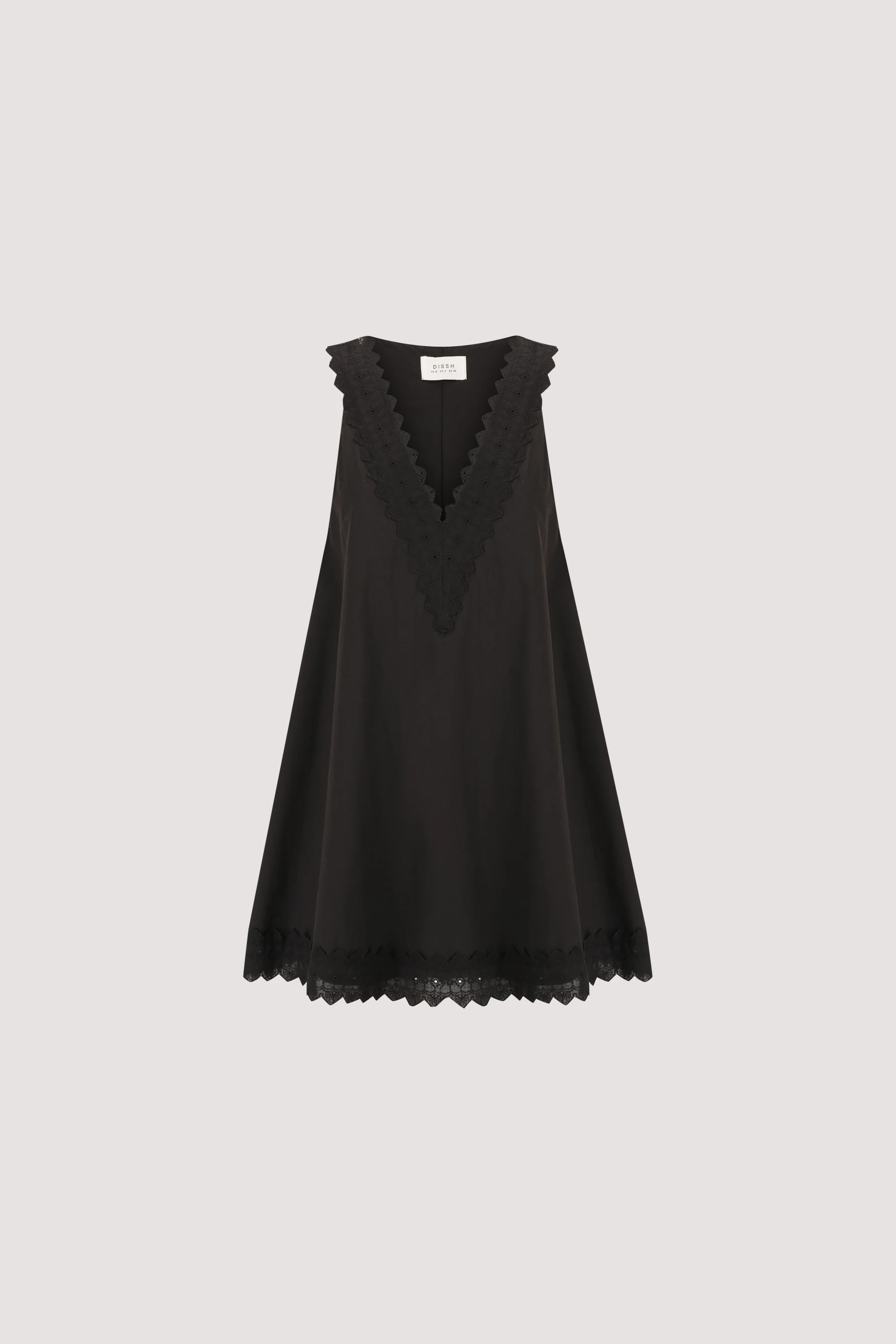 ANNABEL BLACK SLEEVELESS V NECK MINI DRESS - Image 8