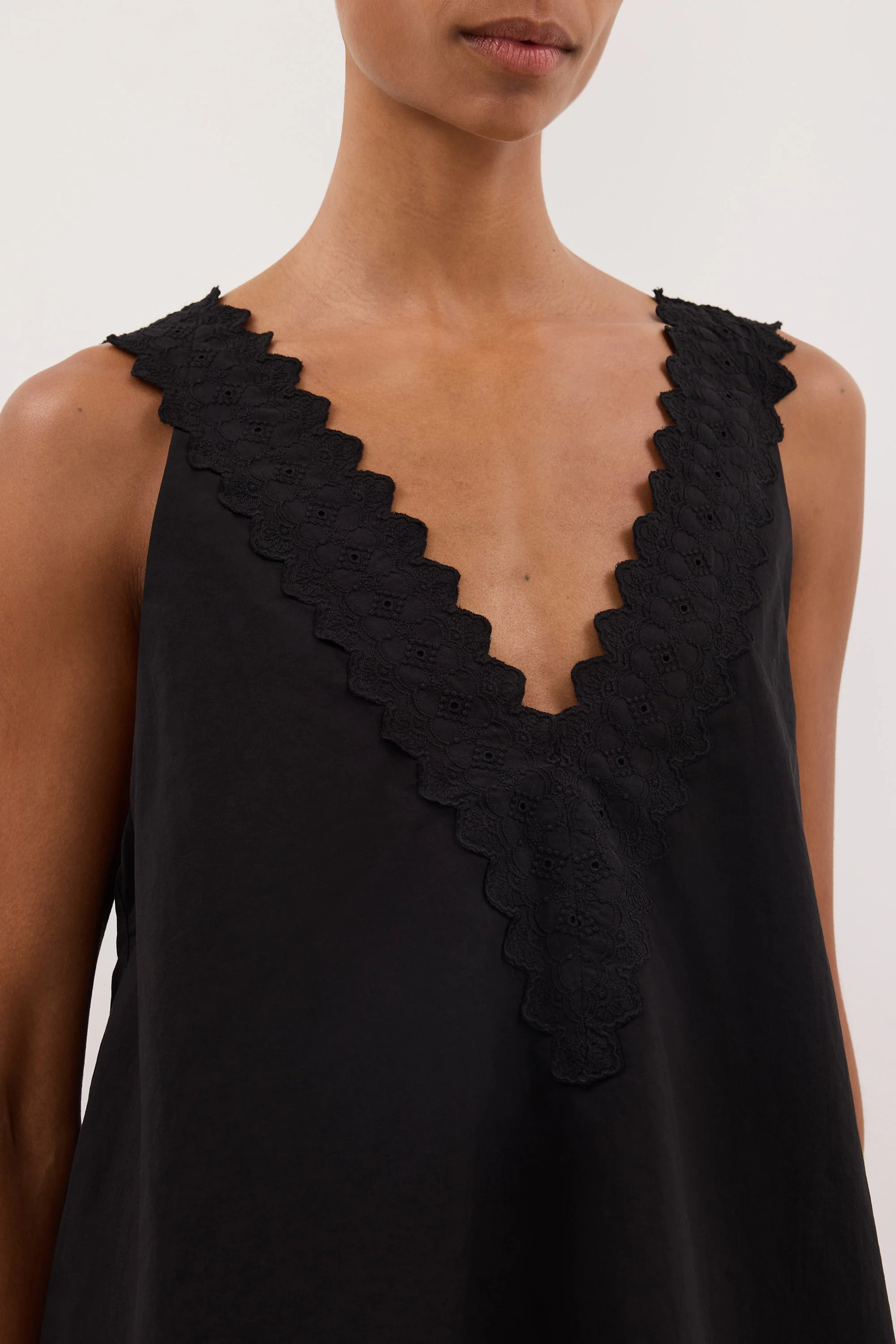 ANNABEL BLACK V NECK TOP - Image 6