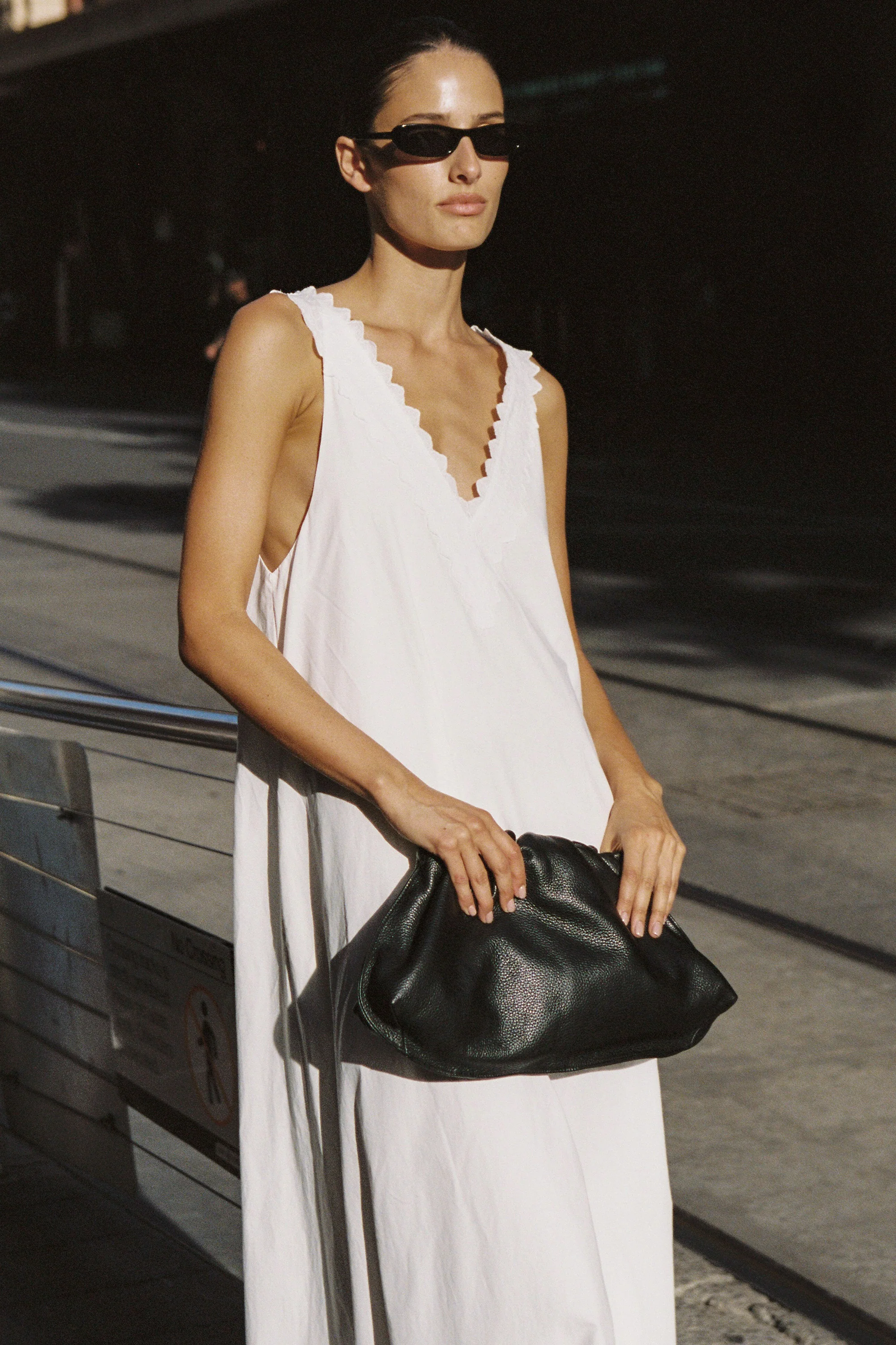 ANNABEL WHITE SLEEVELESS V NECK MIDI DRESS - Image 6