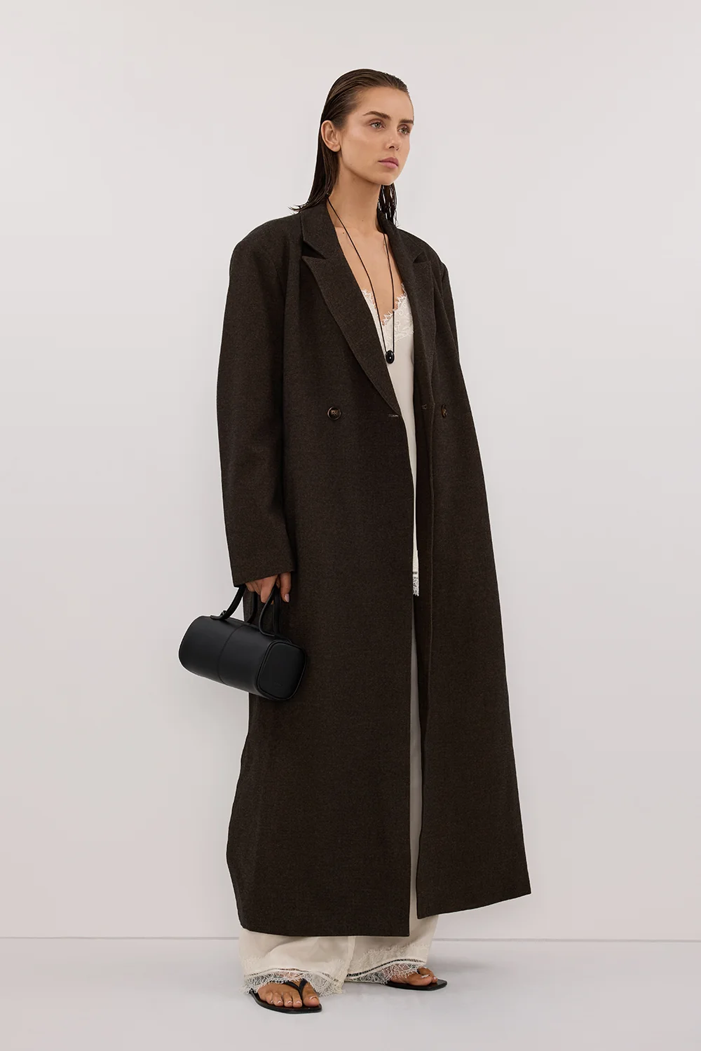 BENTLEY CHOCOLATE OVERSIZED COAT - Image 3