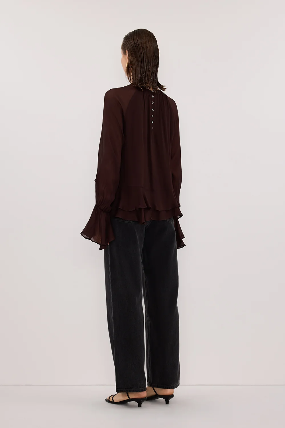 BODHI DARK CHOC LONG SLEEVE TOP - Image 4