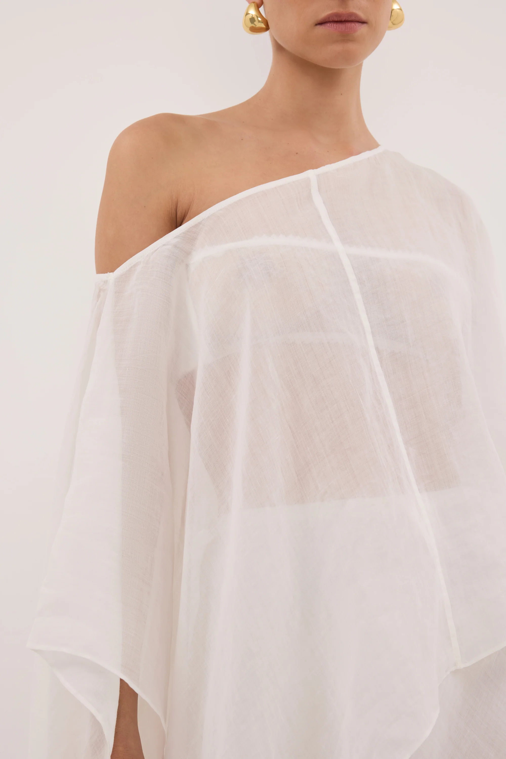 BRIANNE WHITE BATWING RAMIE TOP - Image 4