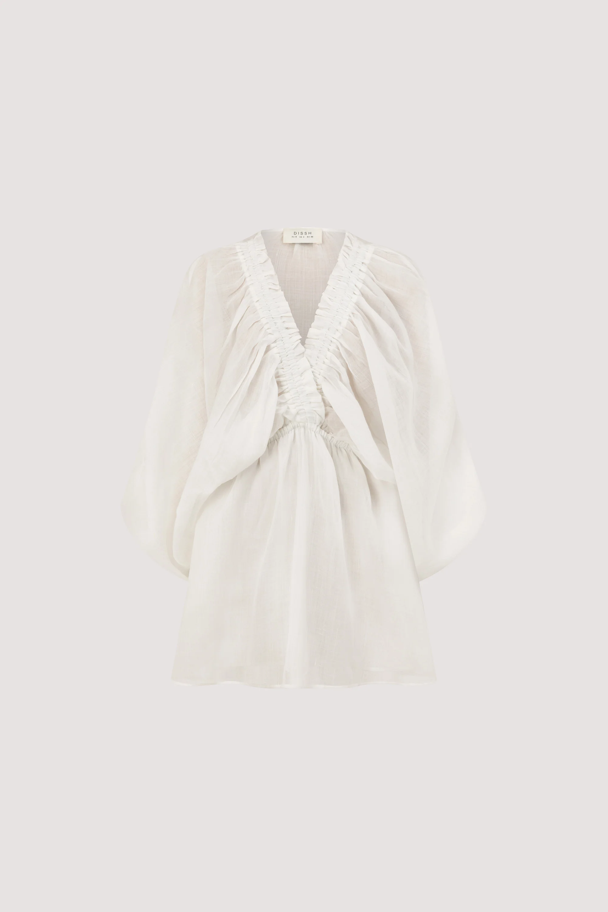 BRIELLE WHITE RAMIE MINI DRESS - Image 5