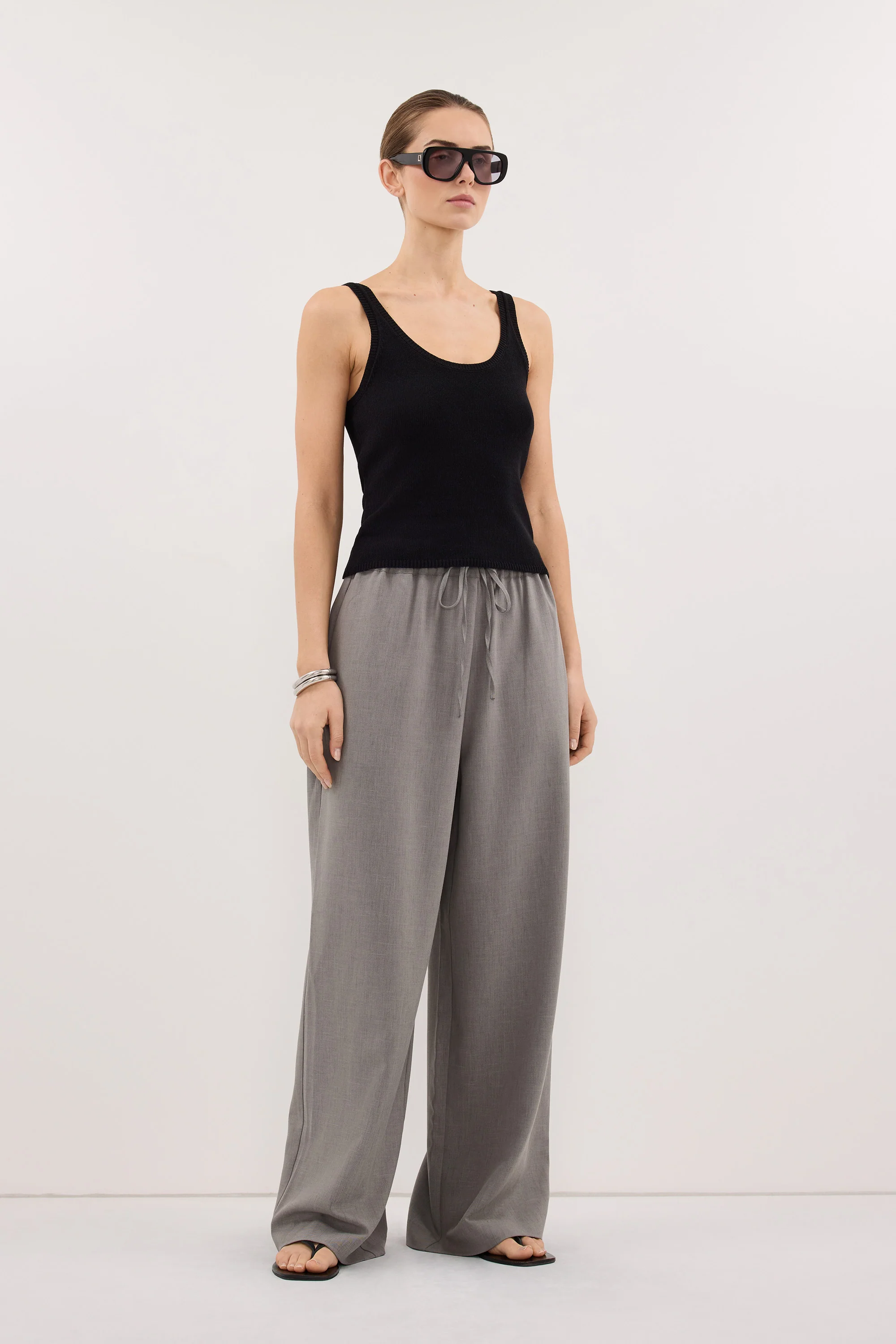 BRIGETTE BLACK KNIT TANK - Image 3