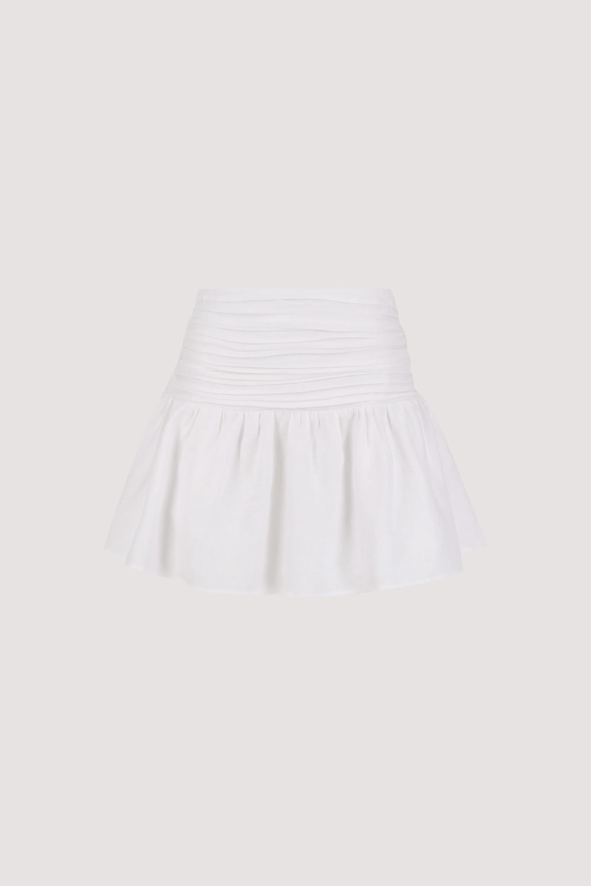 CATANIA WHITE LINEN MINI SKIRT - Image 10