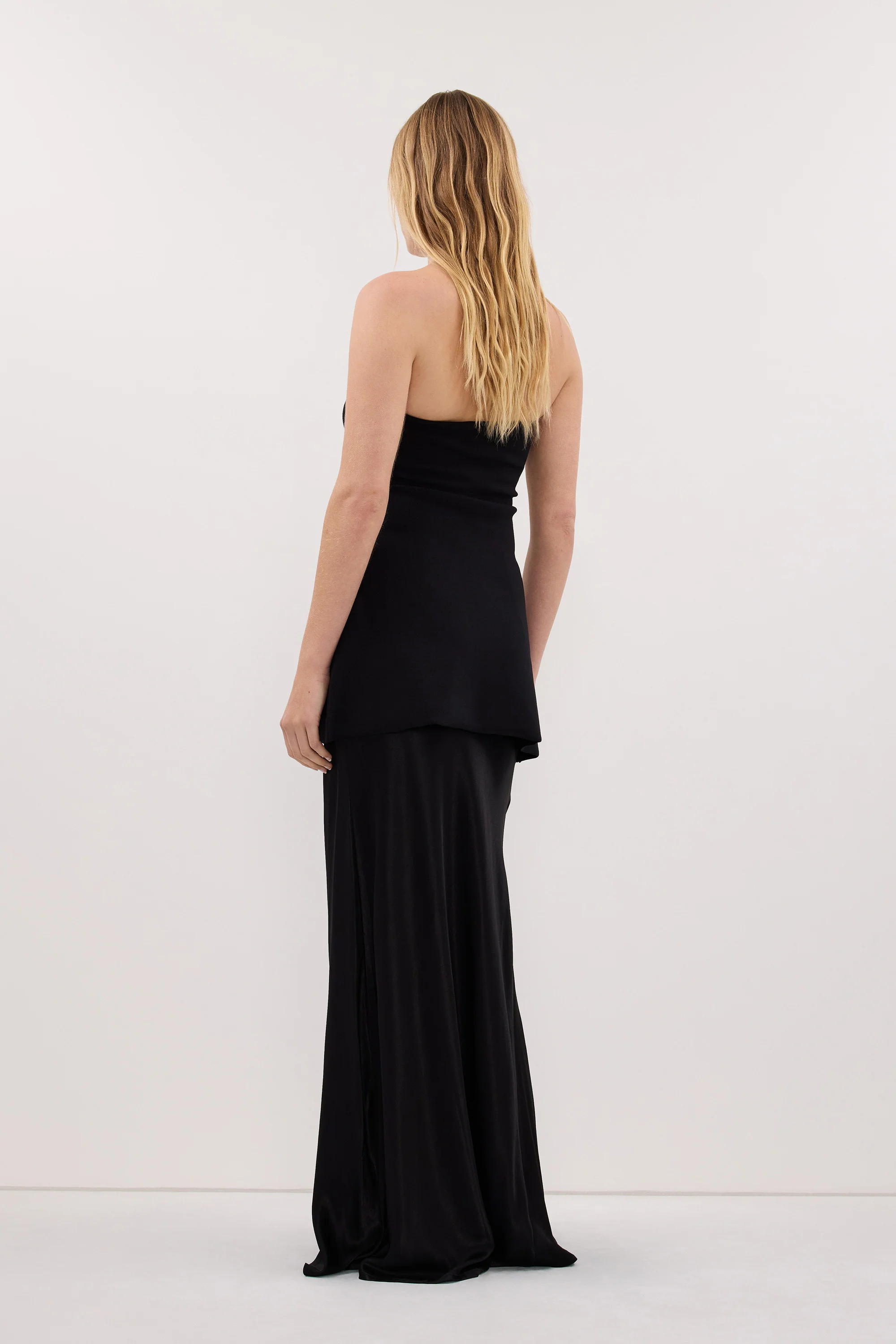 CHARLI BLACK SATIN MAXI SKIRT - Image 4