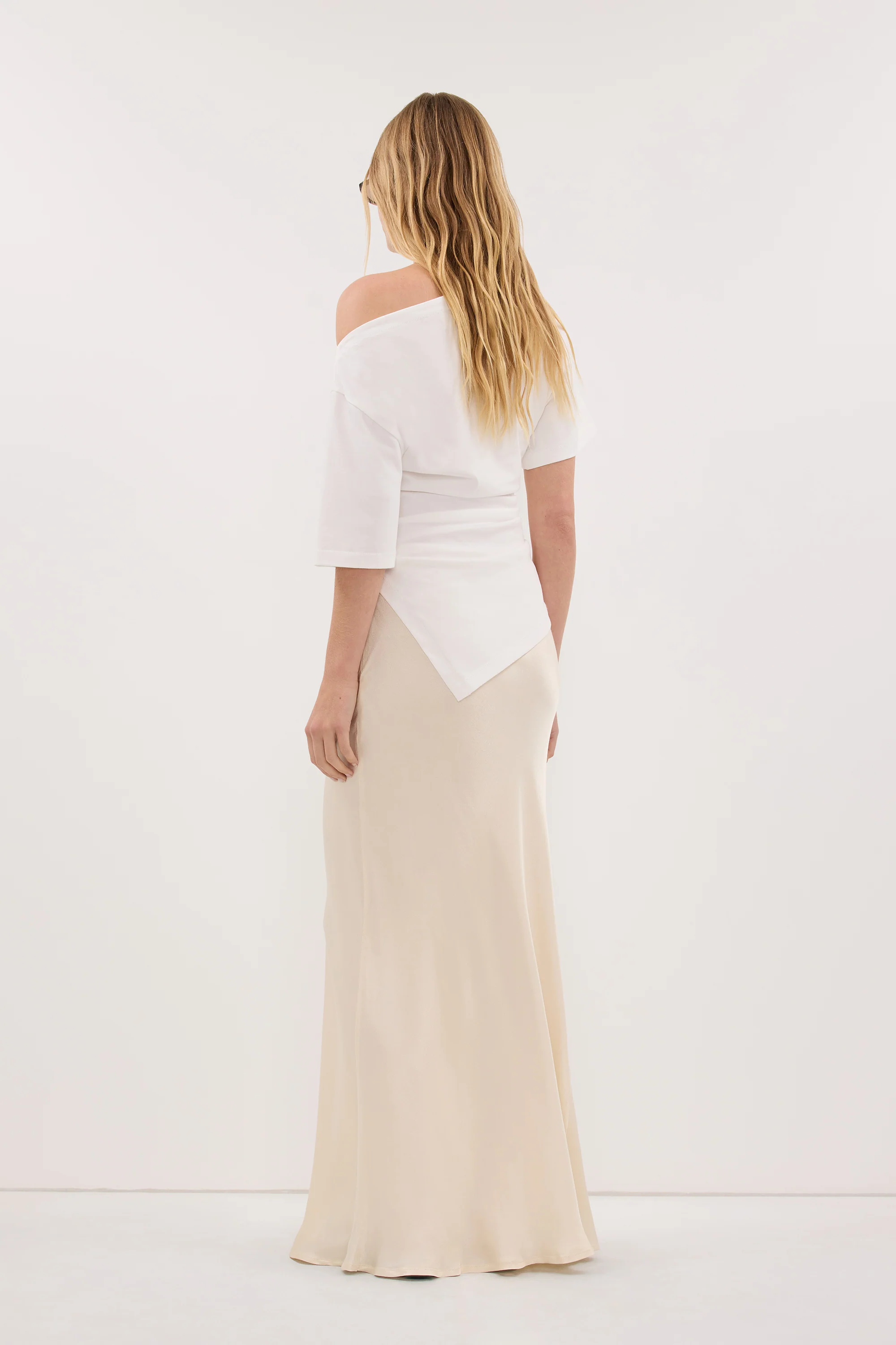 CHARLI CREAM SATIN MAXI SKIRT - Image 3