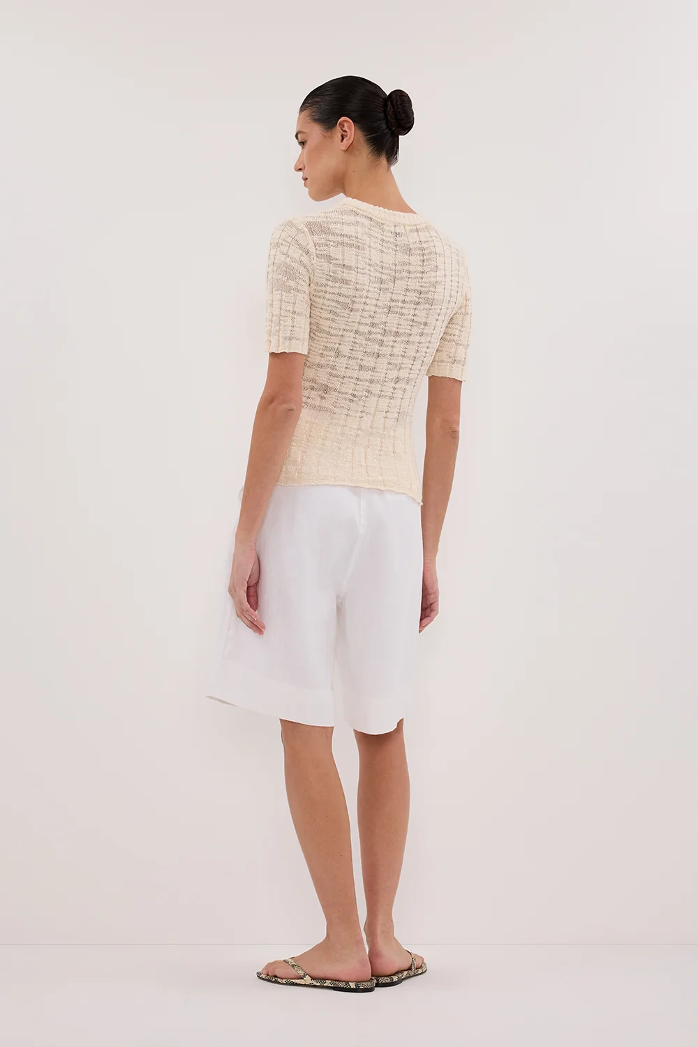 CIA NATURAL CAP SLEEVE KNIT TEE - Image 4