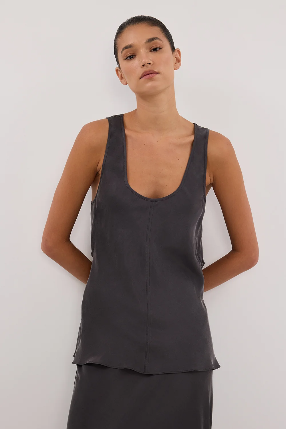 COLETTE PETROL SILK CAMI TOP - Image 2