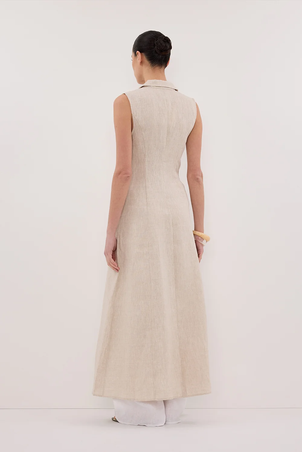 CORA NATURAL MIDI LINEN DRESS - Image 4
