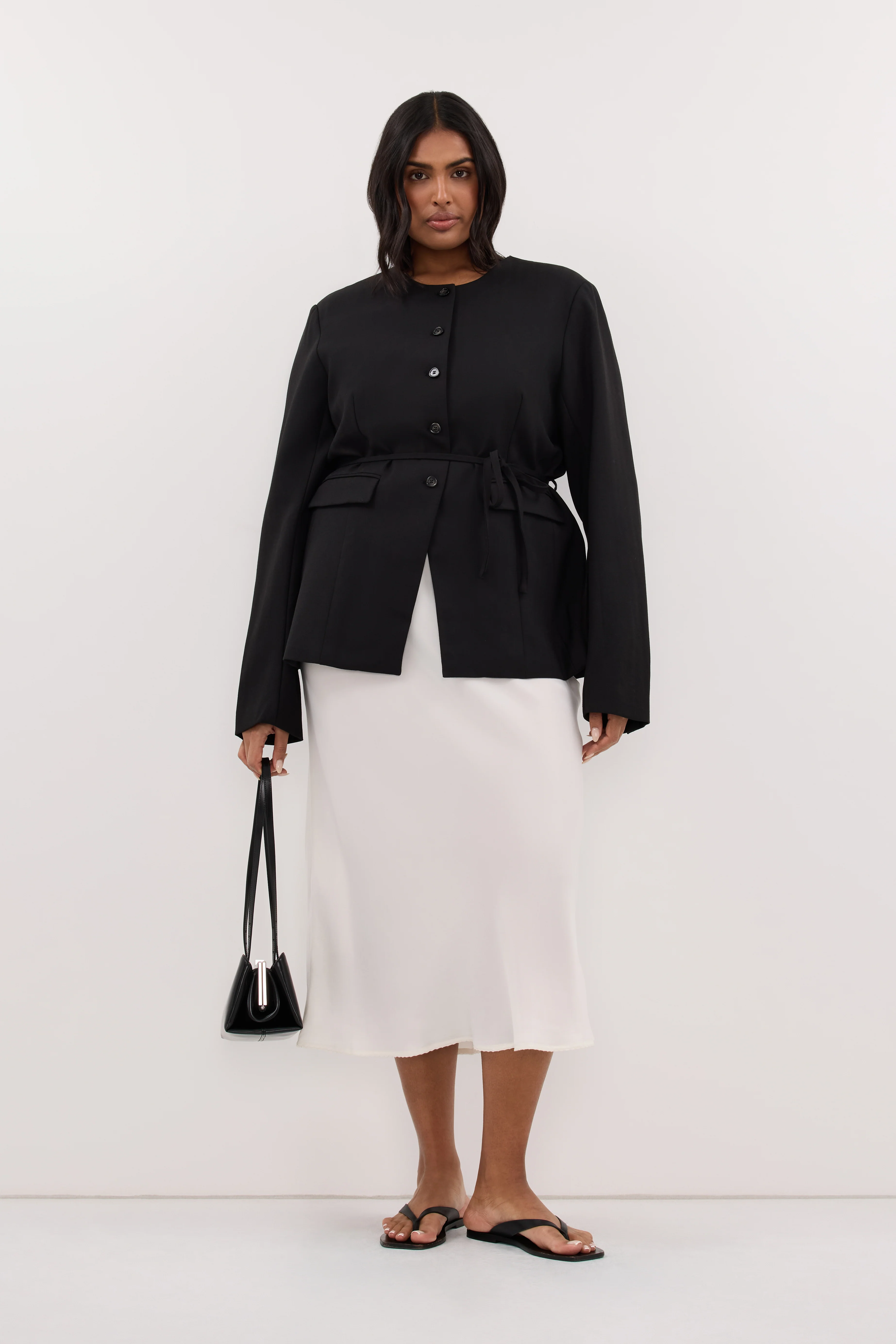CYRUS BLACK COLLARLESS BLAZER - Image 7