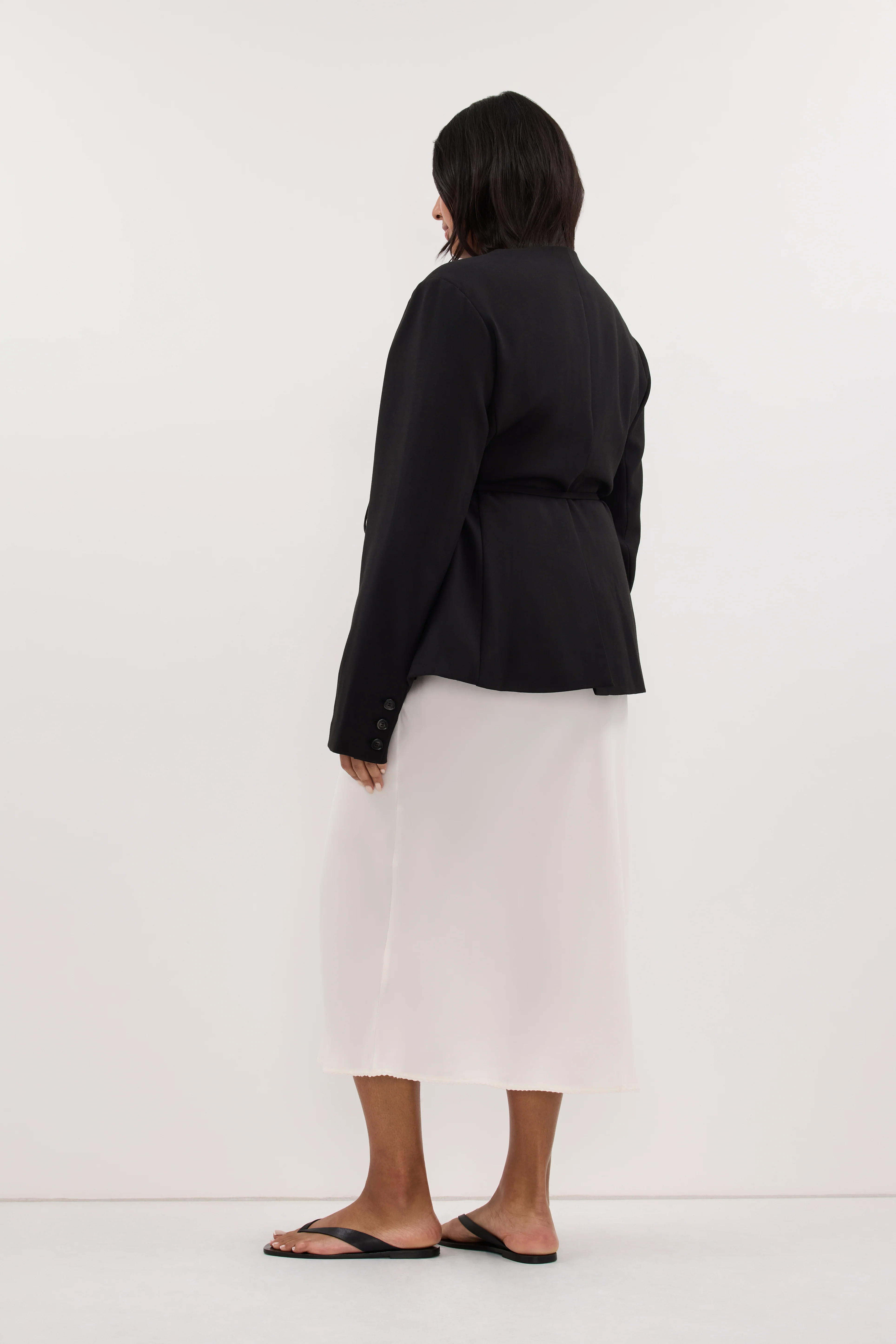 CYRUS BLACK COLLARLESS BLAZER - Image 8