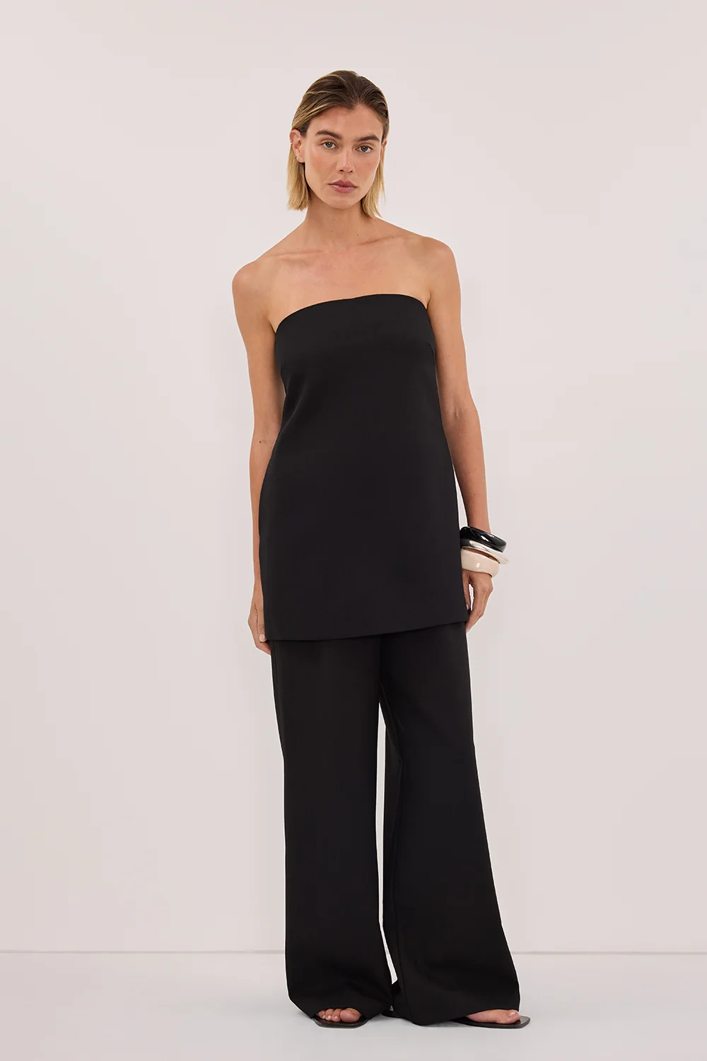 CYRUS BLACK STRAPLESS TUNIC TOP - Image 6