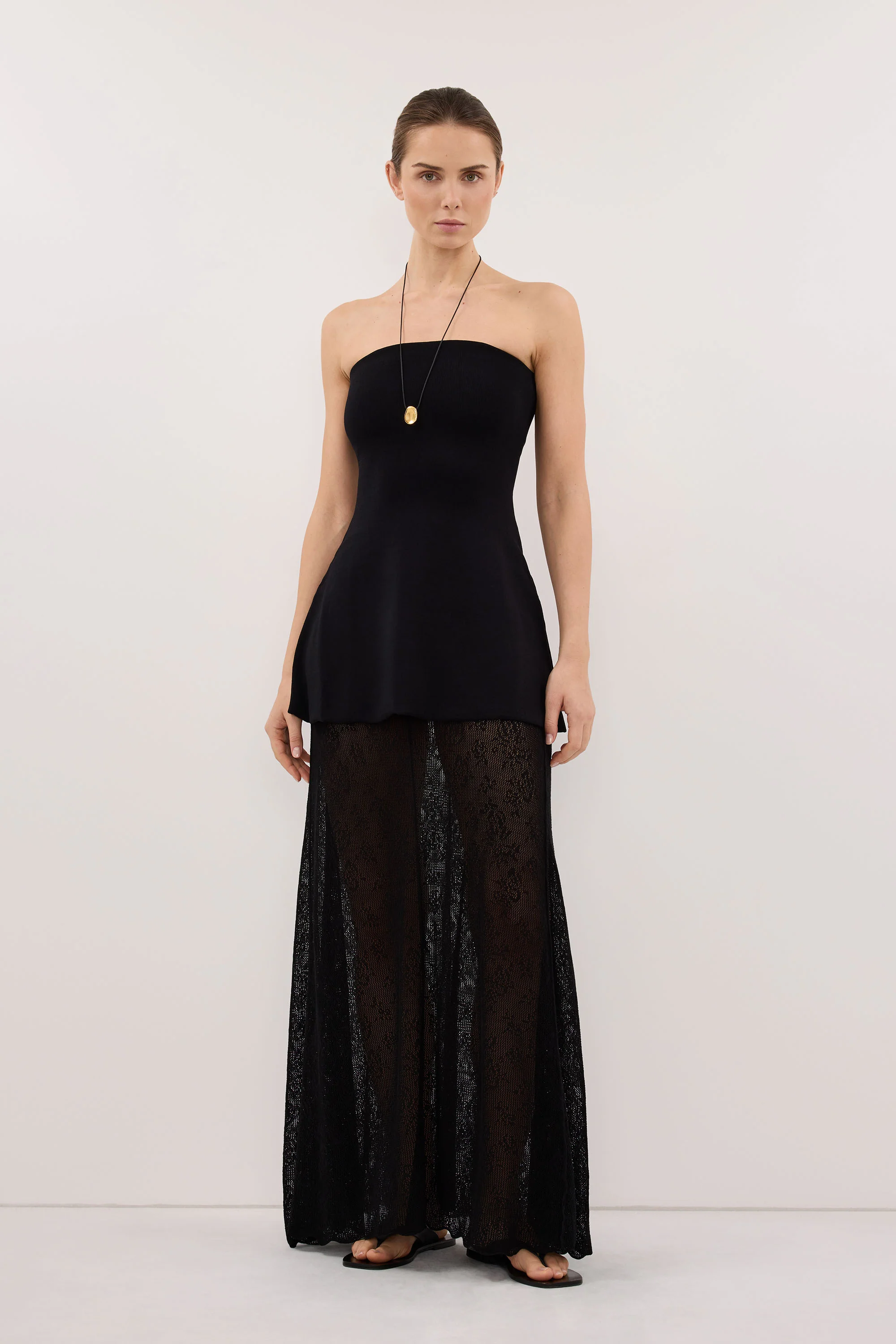 DELIA BLACK LACE MAXI SKIRT