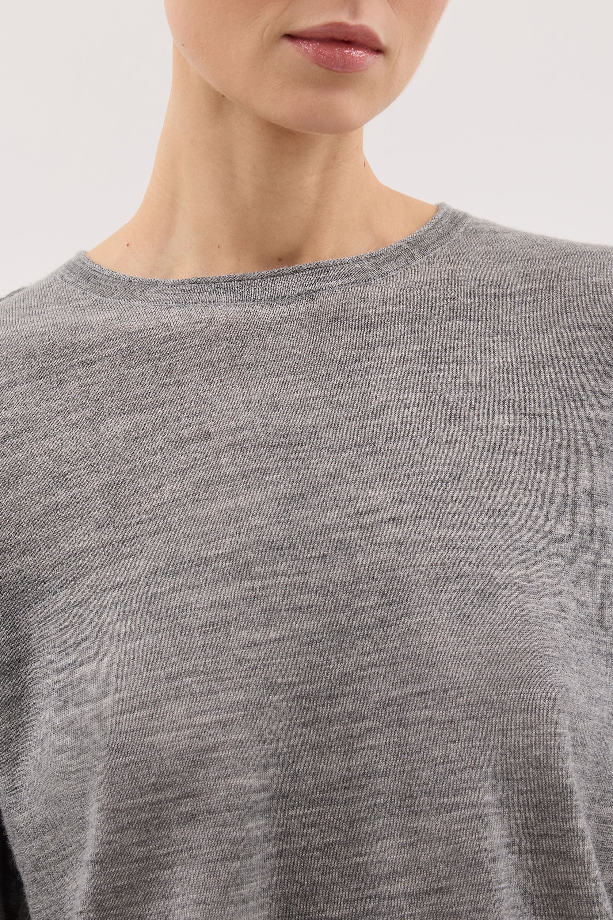 DUKE GREY MARLE MERINO JUMPER - Image 5