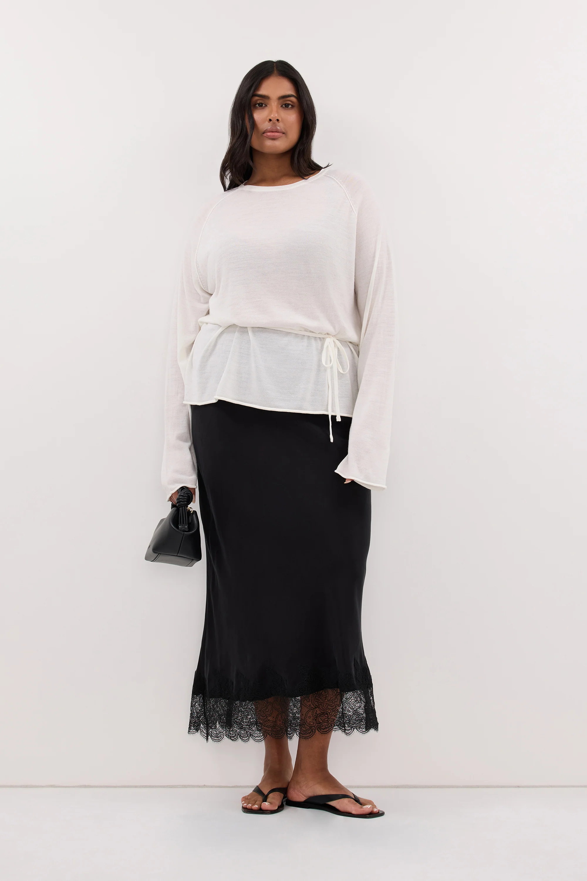 DUKE OFF WHITE TIE MERINO KNIT TOP - Image 7