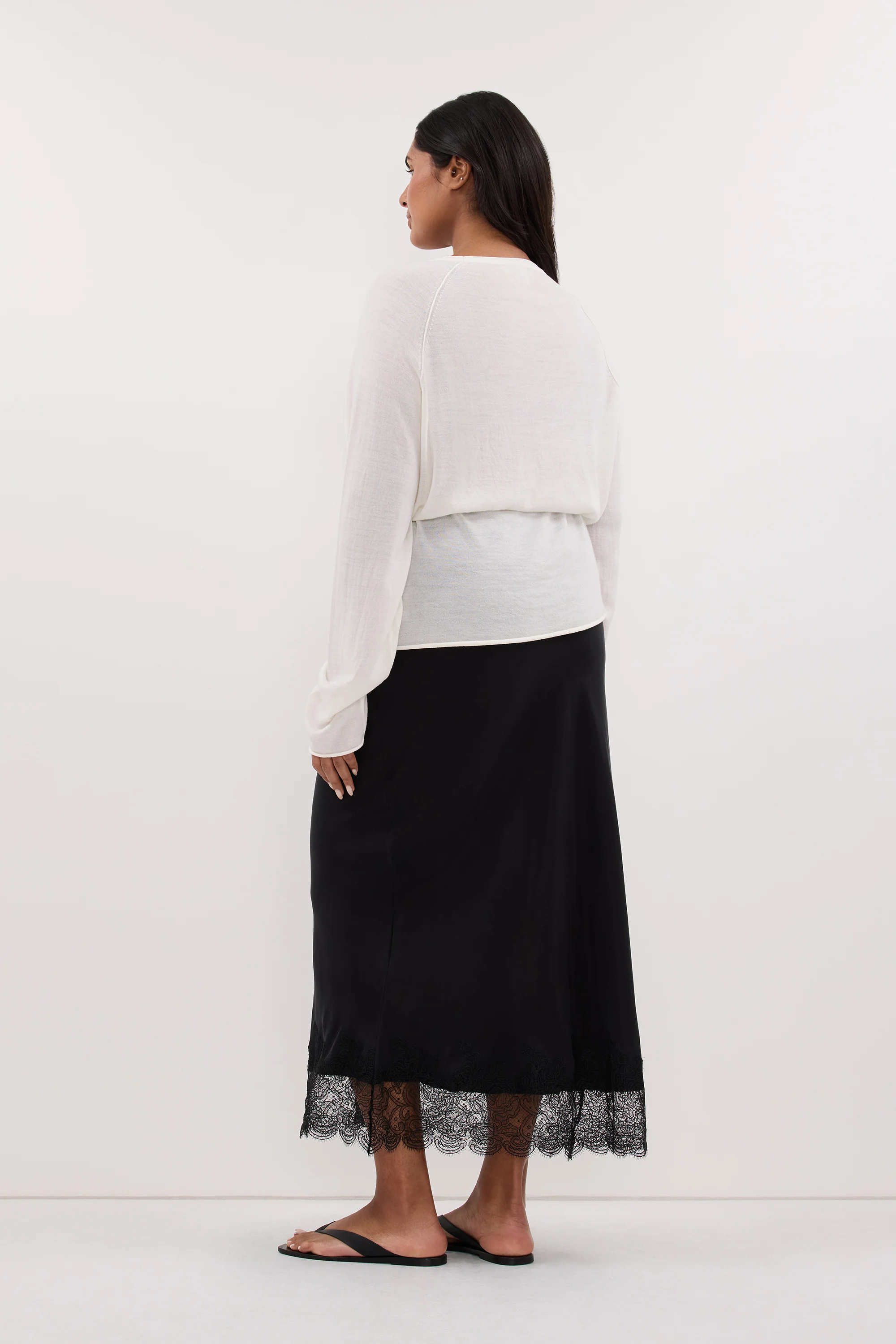 DUKE OFF WHITE TIE MERINO KNIT TOP - Image 8