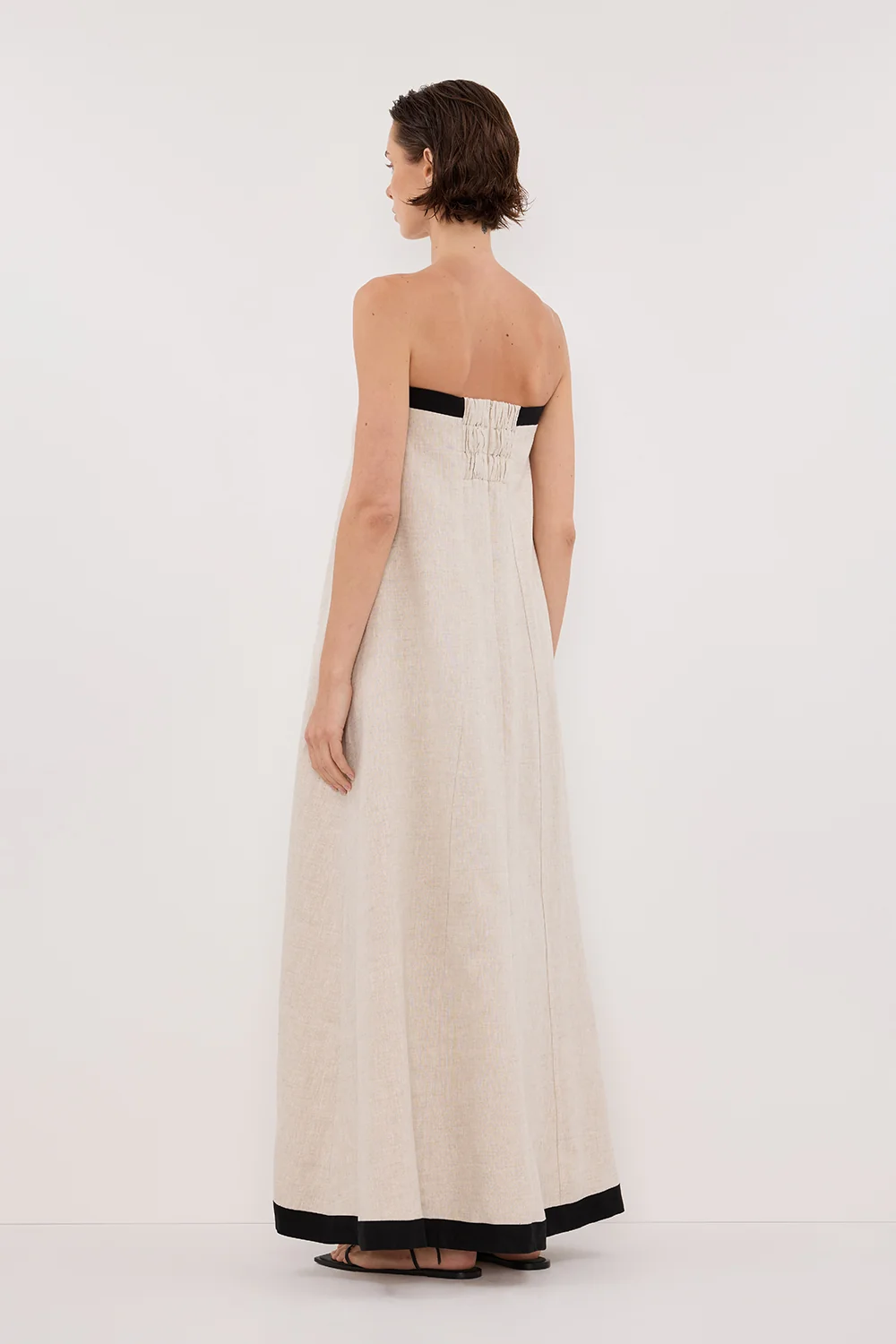 EBONY NATURAL STRAPLESS MIDI DRESS - Image 4