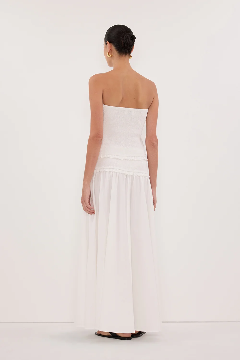EDIE WHITE COTTON MIDI SKIRT - Image 3