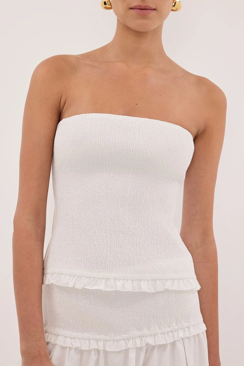 EDIE WHITE STRAPLESS COTTON TOP - Image 5