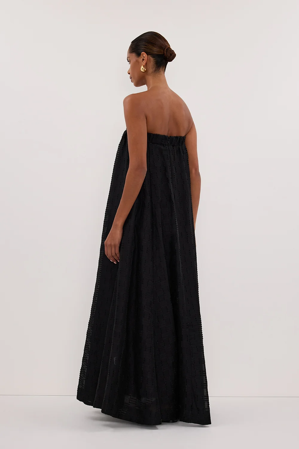 ELBA BLACK SHEER STRAPLESS DRESS - Image 4
