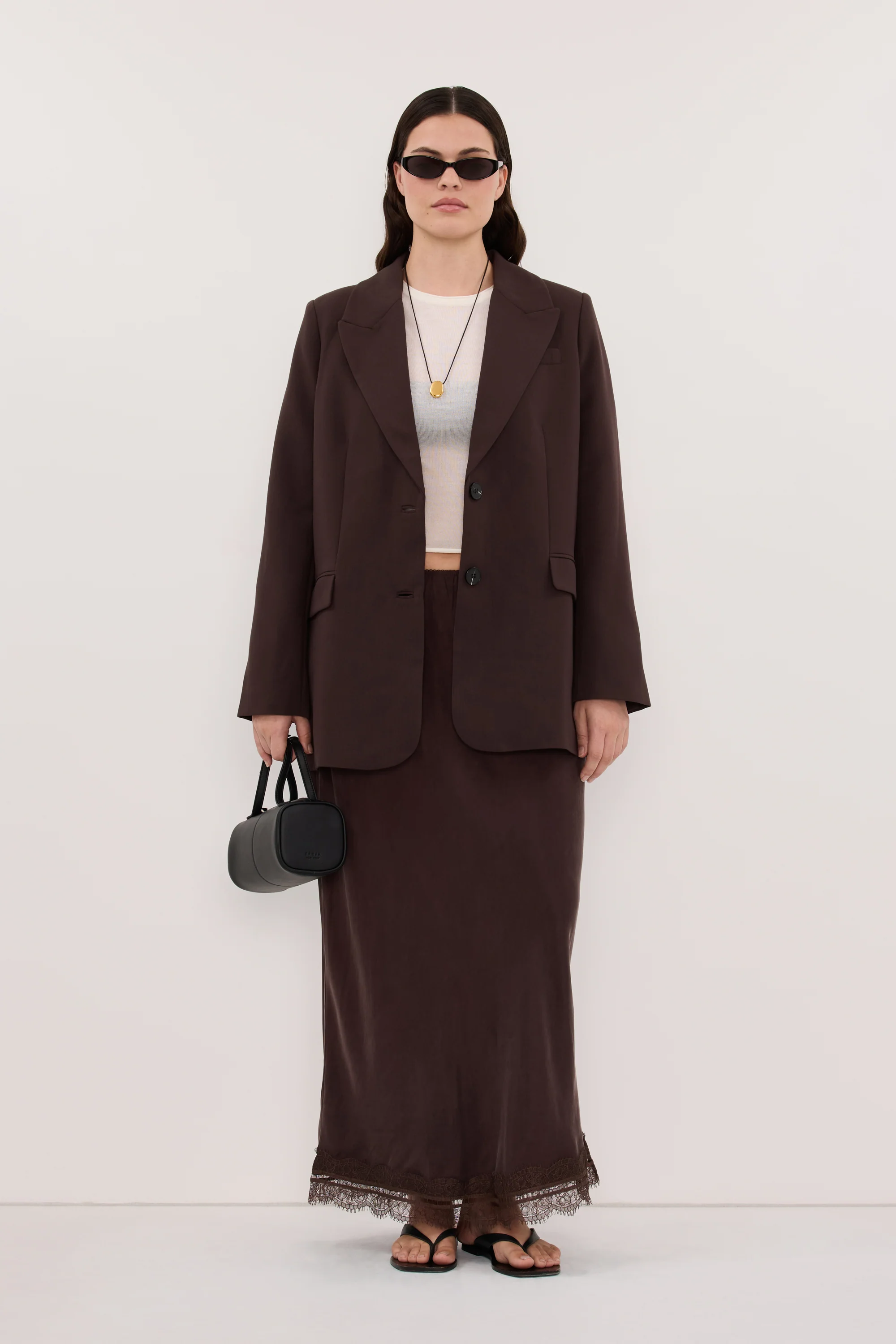 ELLE DARK CHOCOLATE BLAZER - Image 5