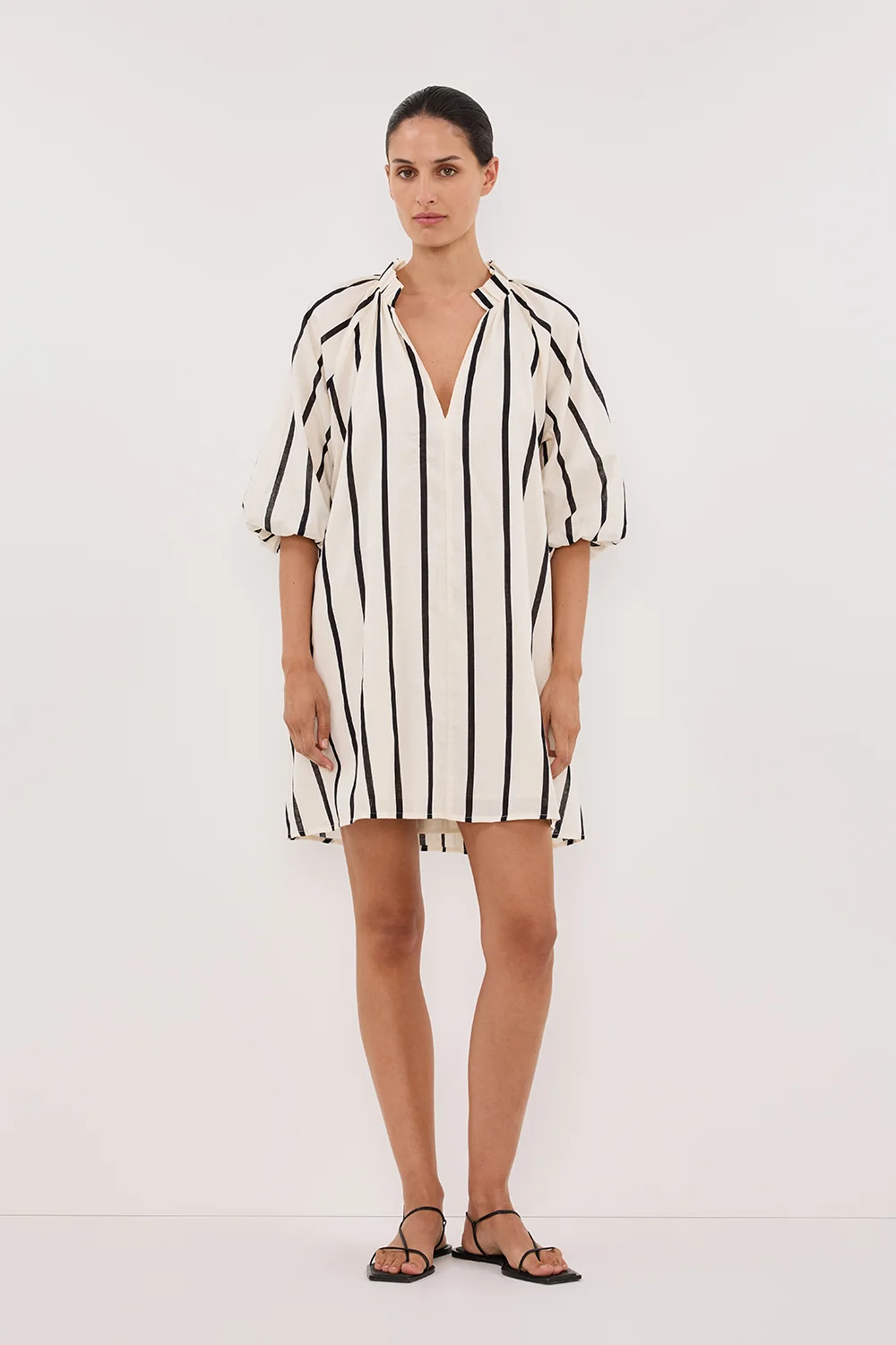 ELLIOT CREAM STRIPE SMOCK DRESS