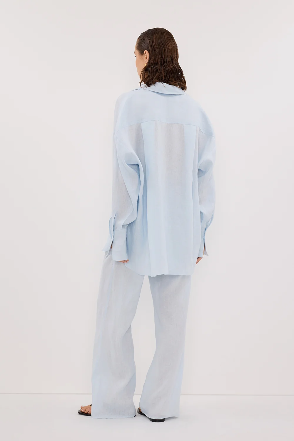 ELLIS ICE BLUE LINEN PANT - Image 4