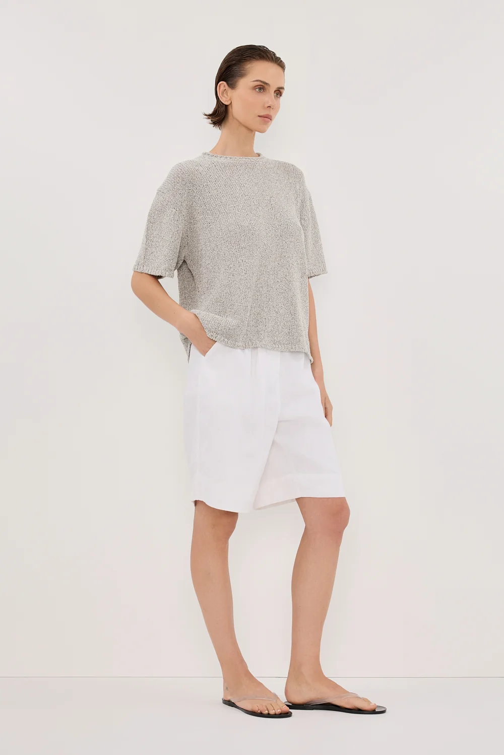 ERIN SILVER MARLE BOXY KNIT TEE - Image 3