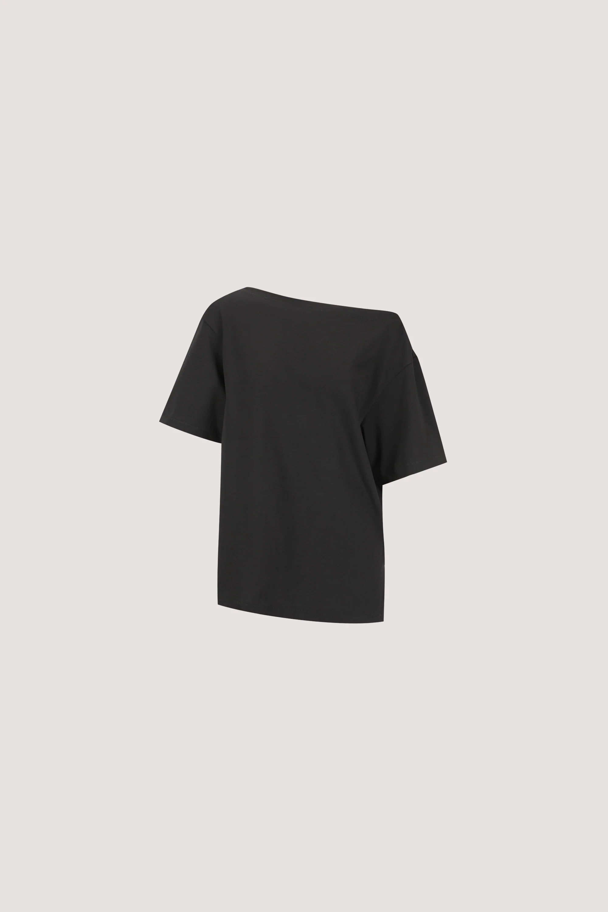ESME BLACK ASYM BOAT NECK TEE - Image 5