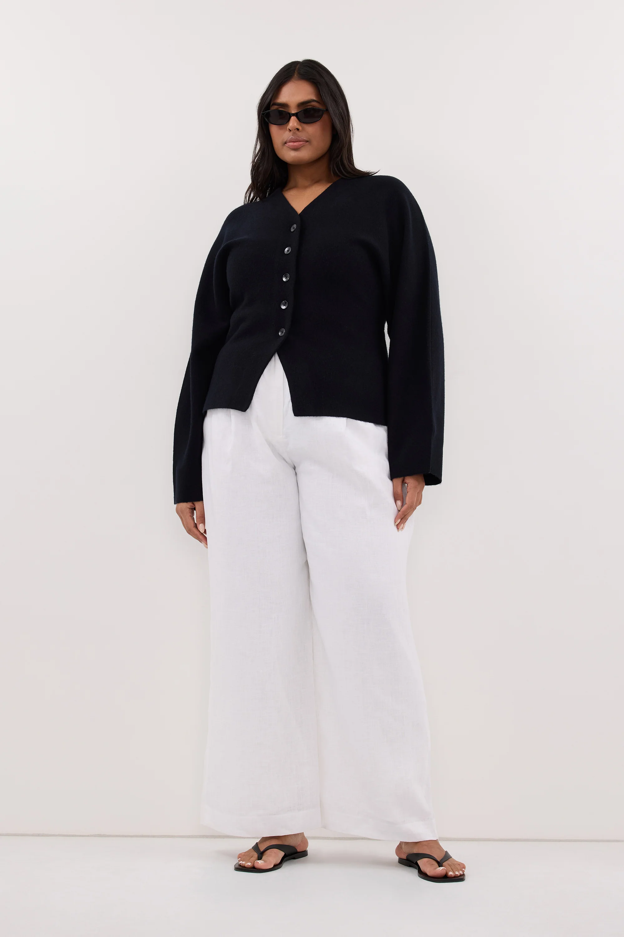 ETHEL BLACK V NECK CARDIGAN - Image 7