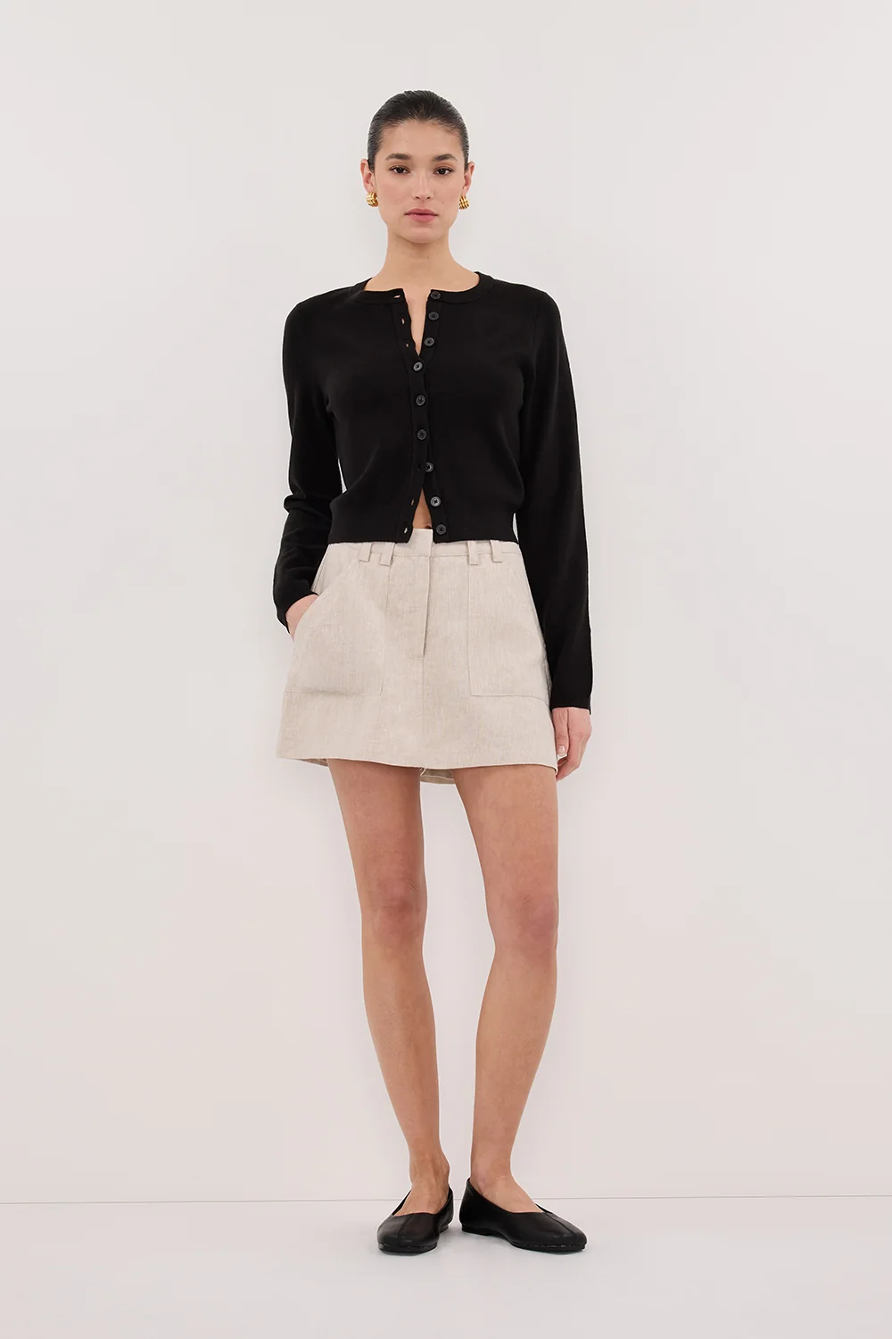 EVA NATURAL LINEN SKORT