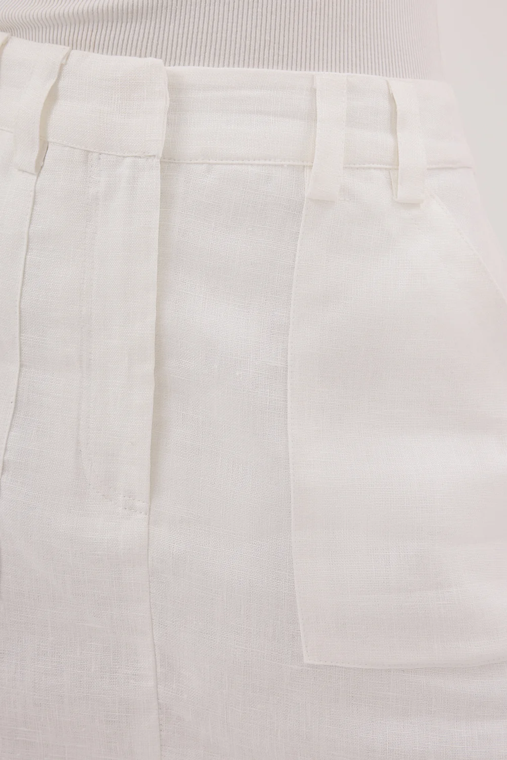 EVA OFF WHITE LINEN SKORT - Image 5