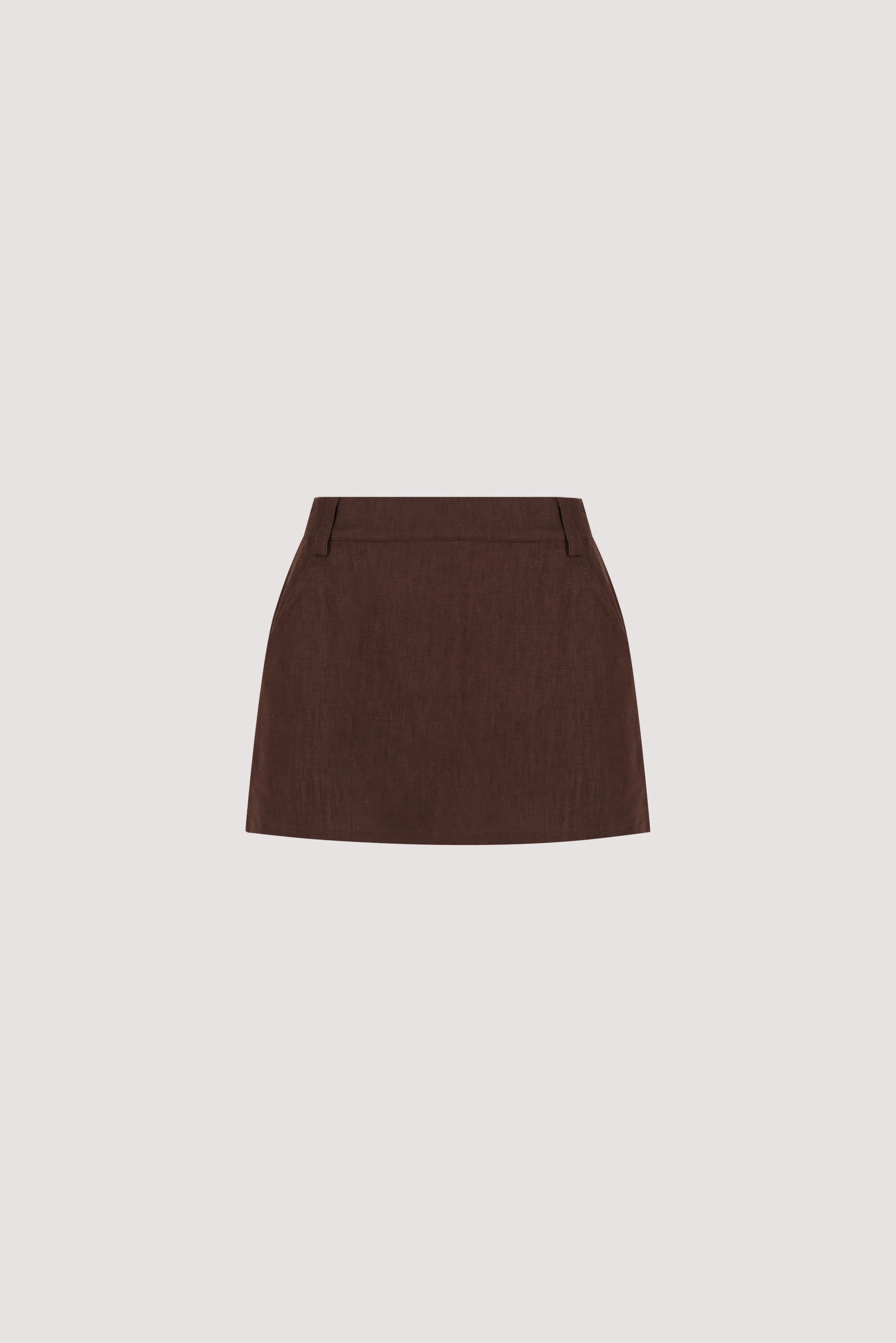 EVIE COCOA LINEN SKORT - Image 7
