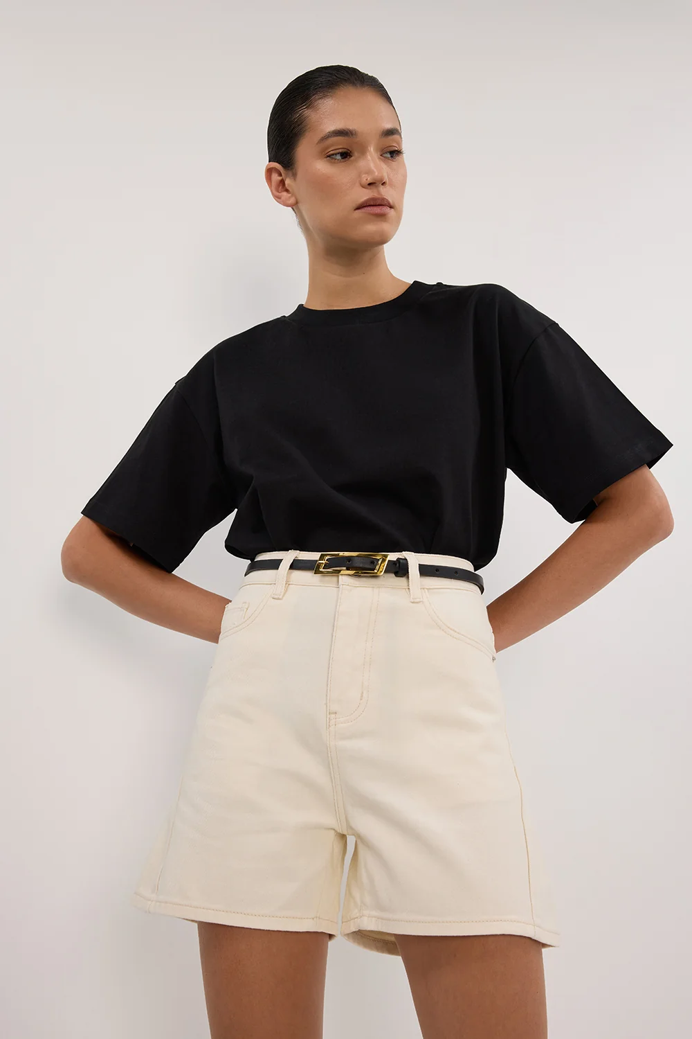 FINN CREAM DENIM SHORT - Image 2