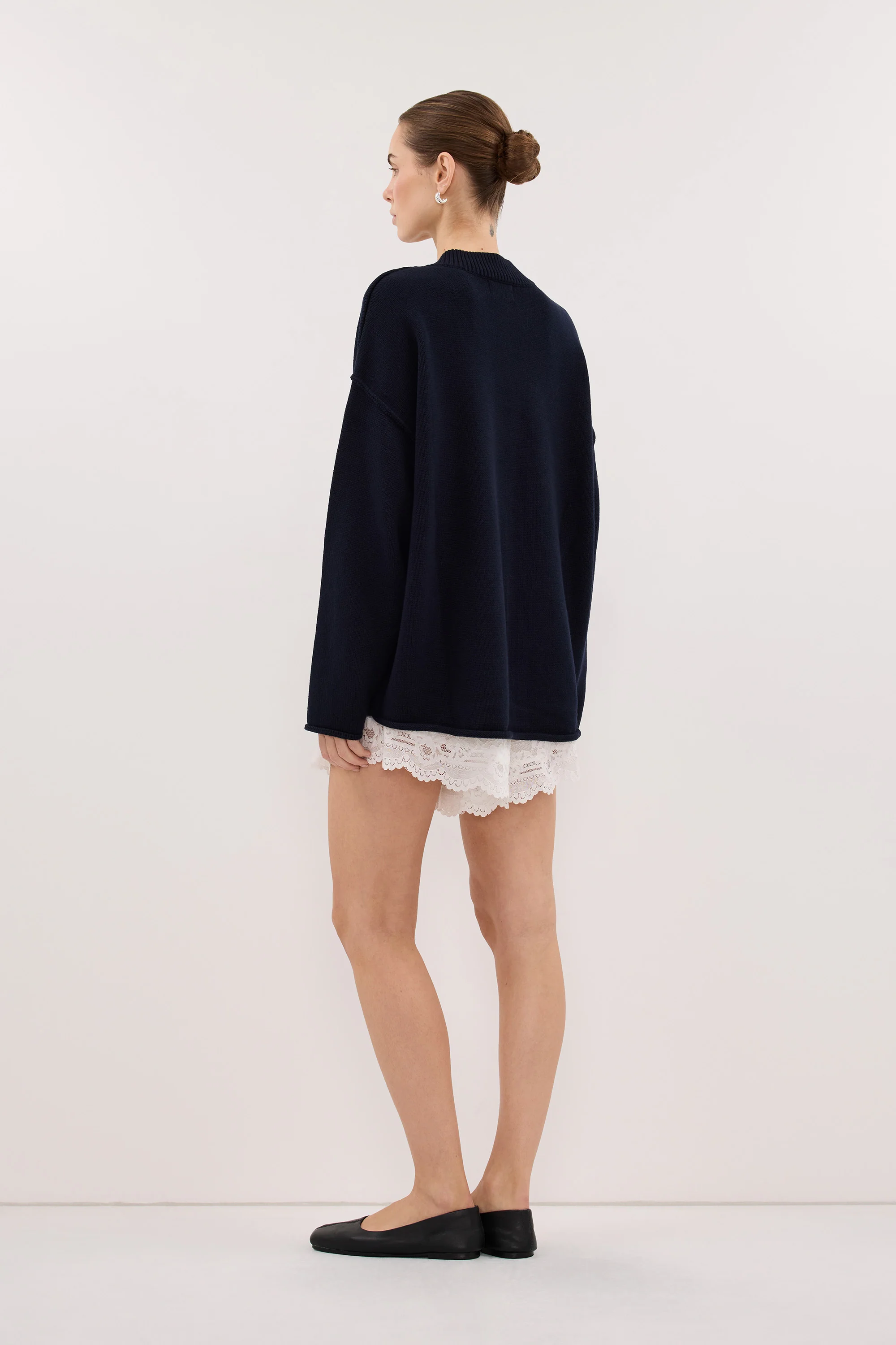 FLINT INK V NECK KNIT JUMPER - Image 4