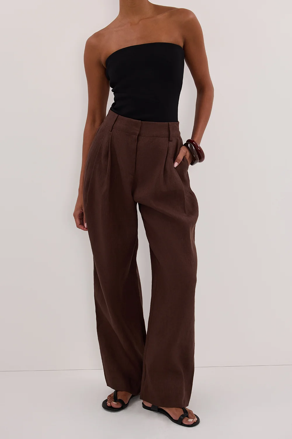 FRAN COCOA CHOC LINEN PANT - Image 2