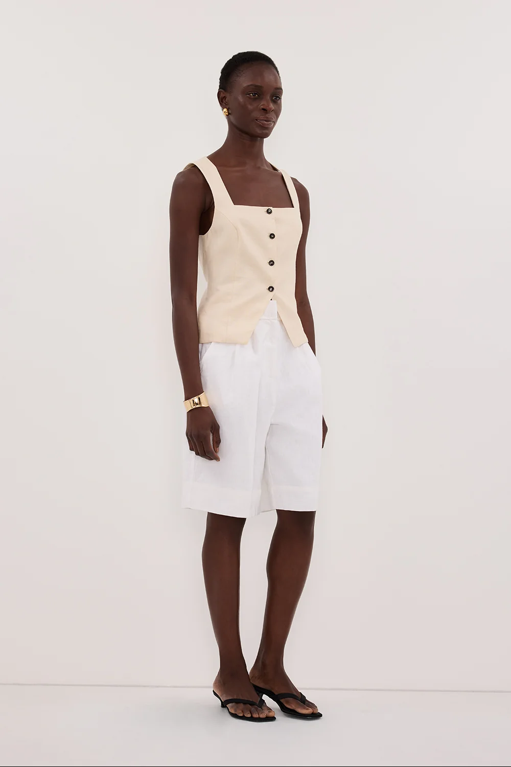 FRAN SANDSTONE LINEN VEST - Image 3