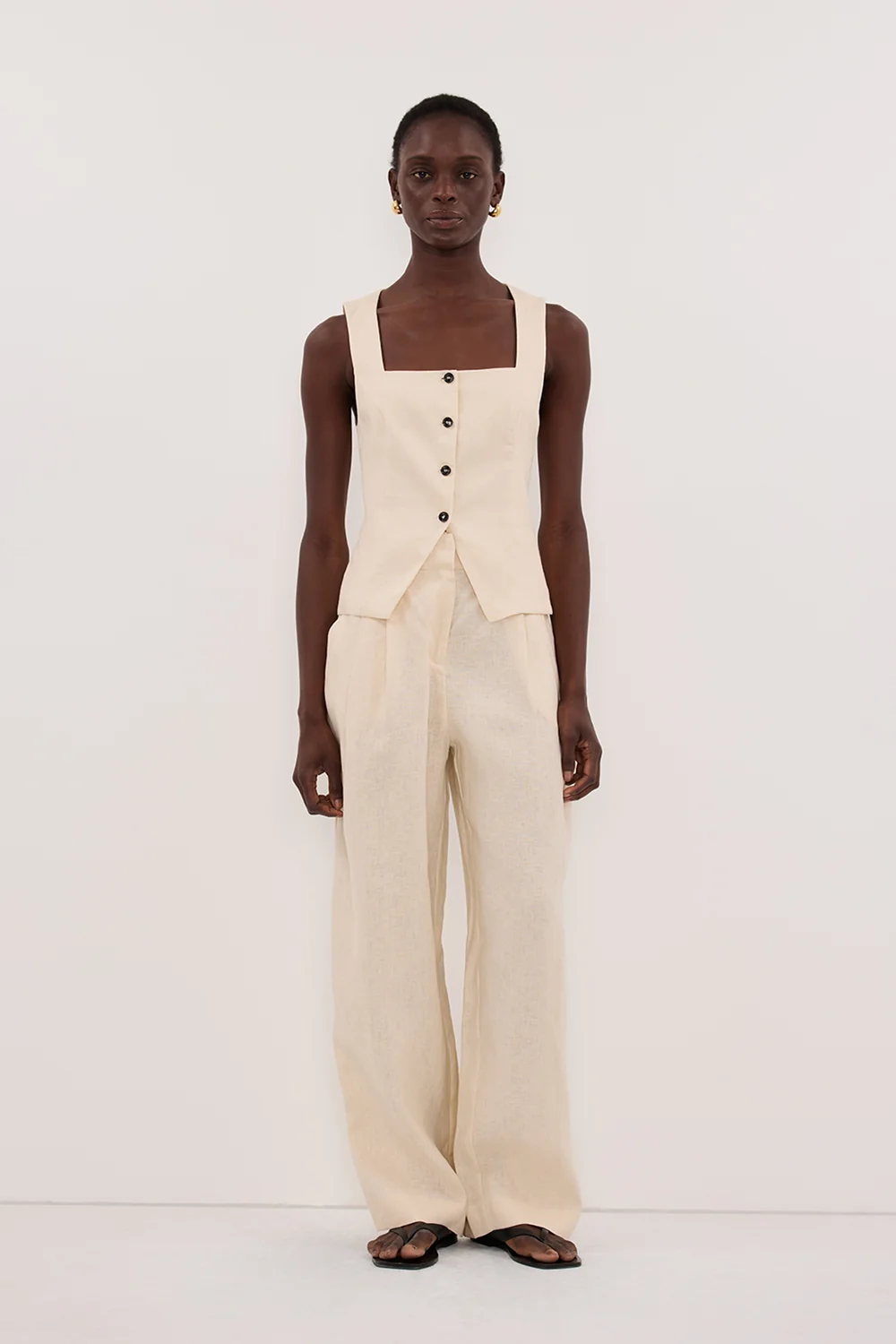 FRAN SANDSTONE LINEN VEST - Image 6