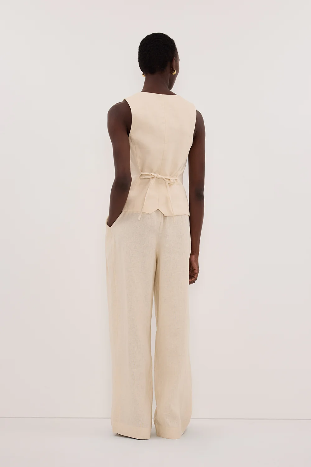 FRAN SANDSTONE LINEN VEST - Image 7
