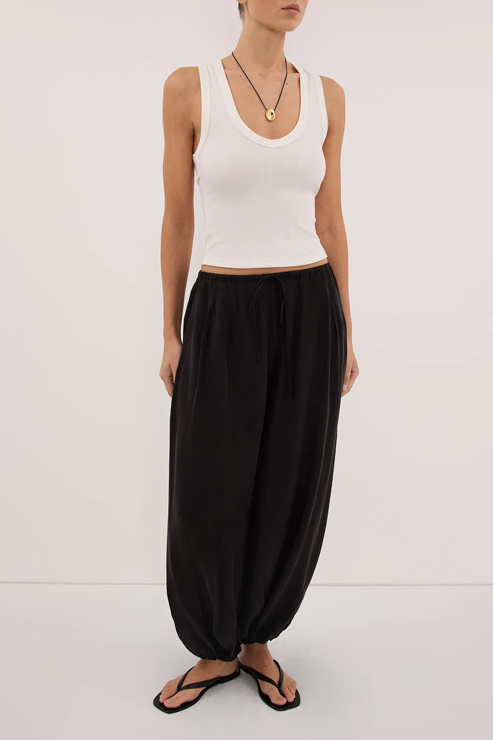 FRANCIS BLACK CUPRO BALLOON PANT - Image 5