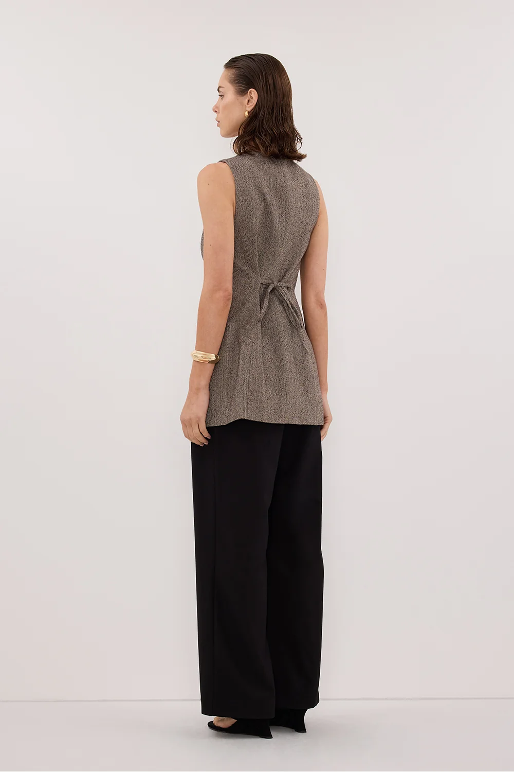 FRANKIE CHOC TWEED TUNIC VEST - Image 4